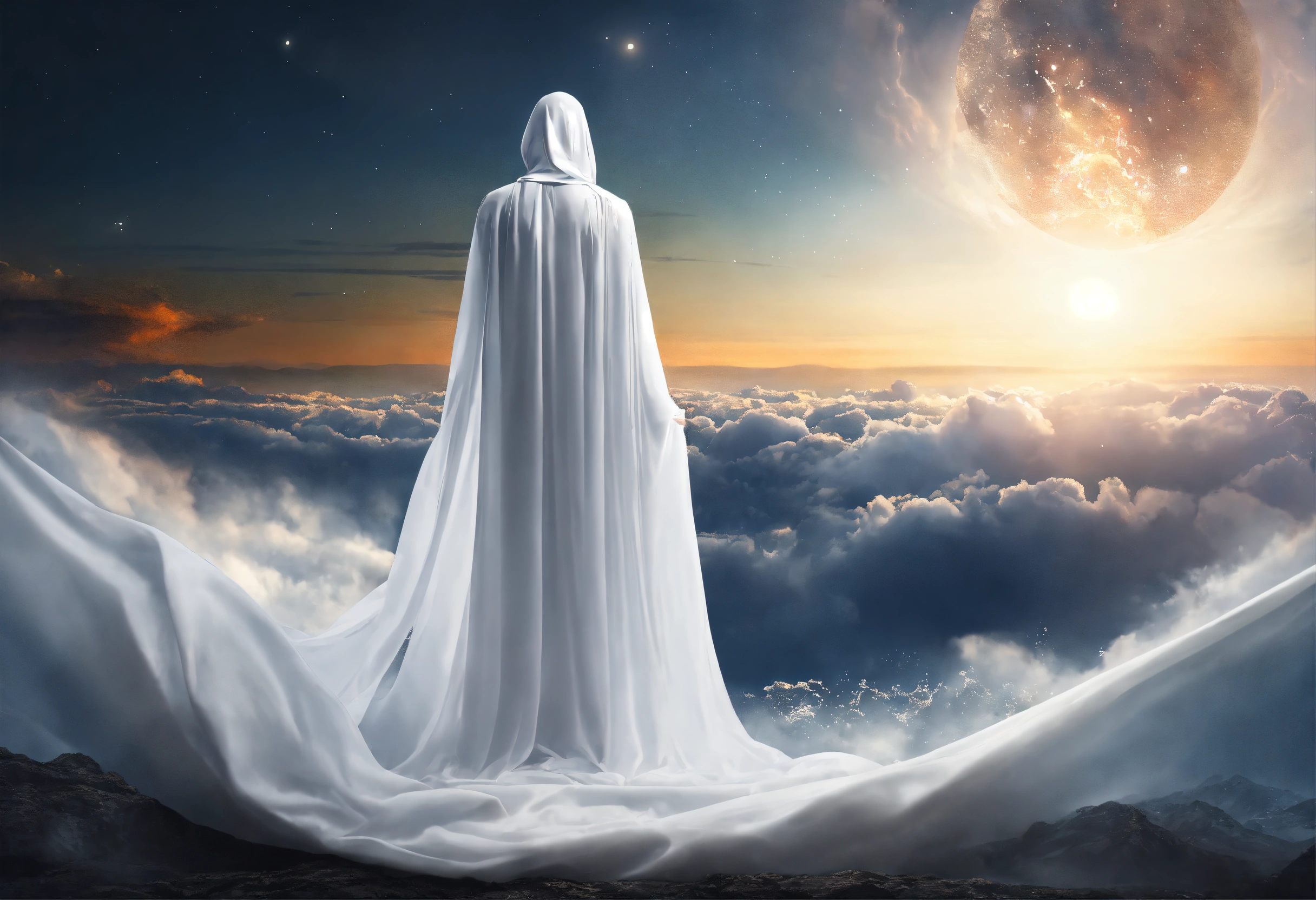 Lexica - A human soul, no gender, covered with white cloth, coming from ...