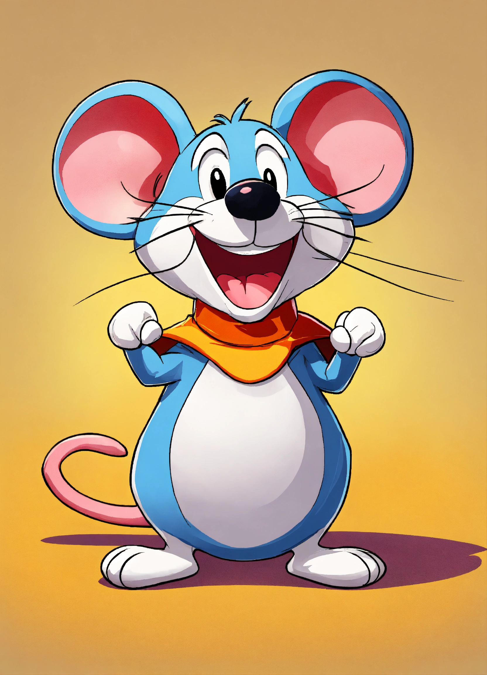 Lexica - Cartoon big mouse in sitting position and happily laughing