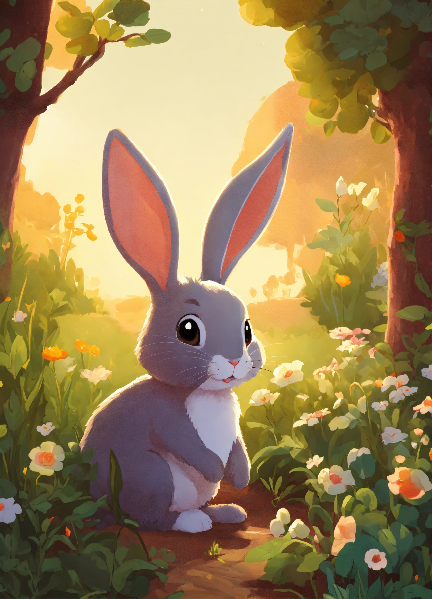 Lexica - Hello, bunny. He hops in the garden, finding a warm burrow to ...