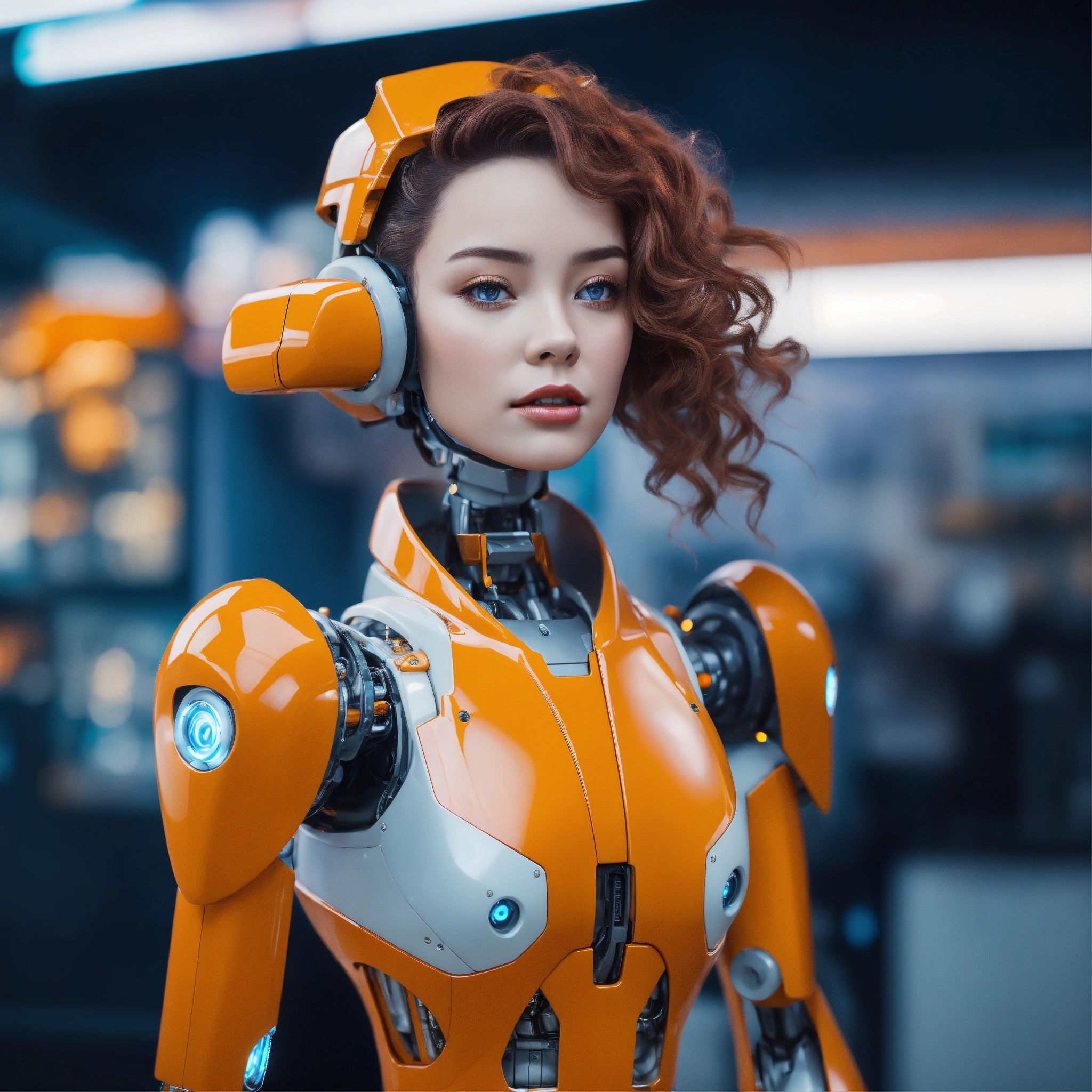 Lexica - Generates a very feminine female robot that works as a virtual ...