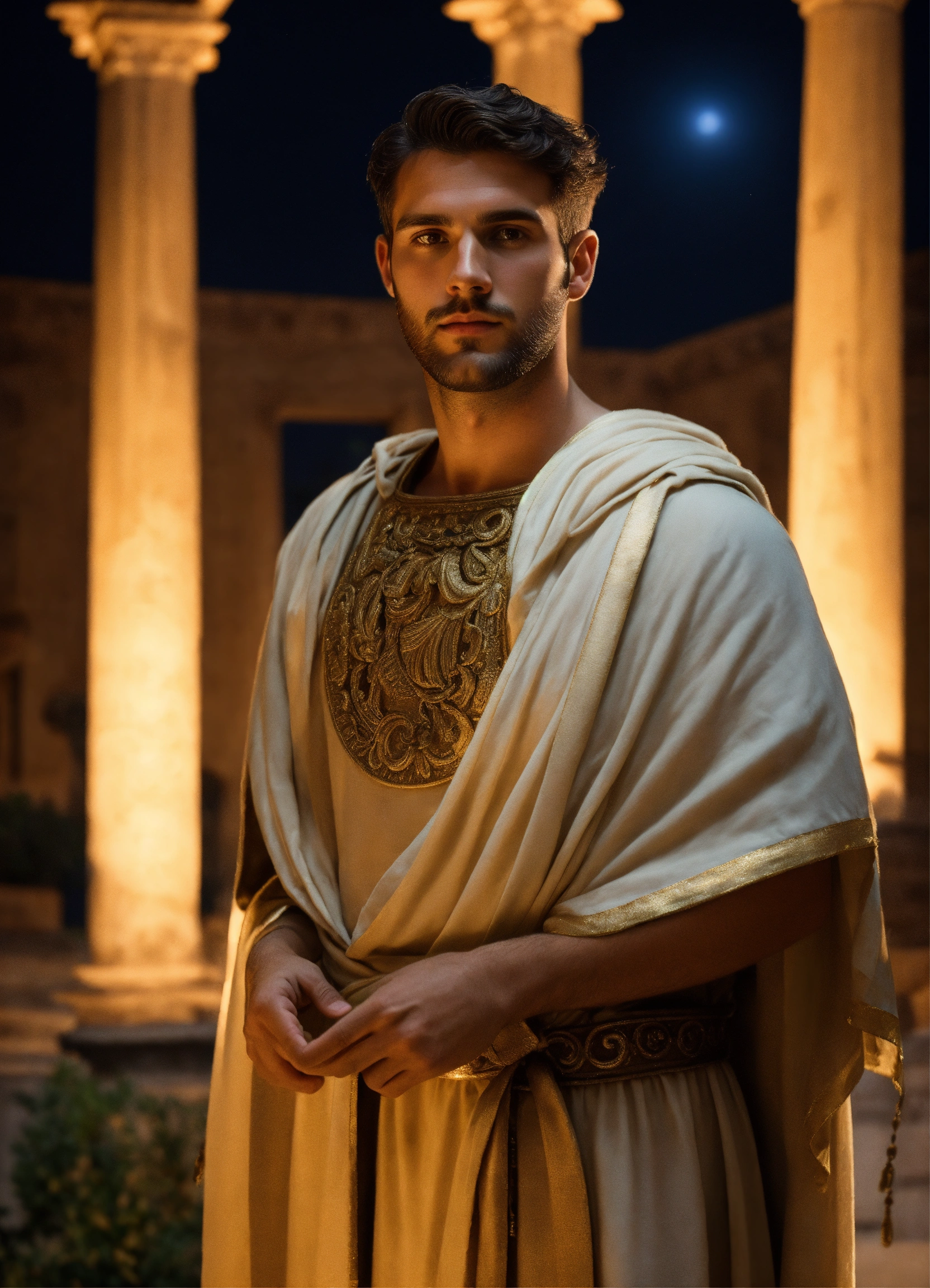 Lexica - A young rich handsome roman man wearing a light-colored tunic ...