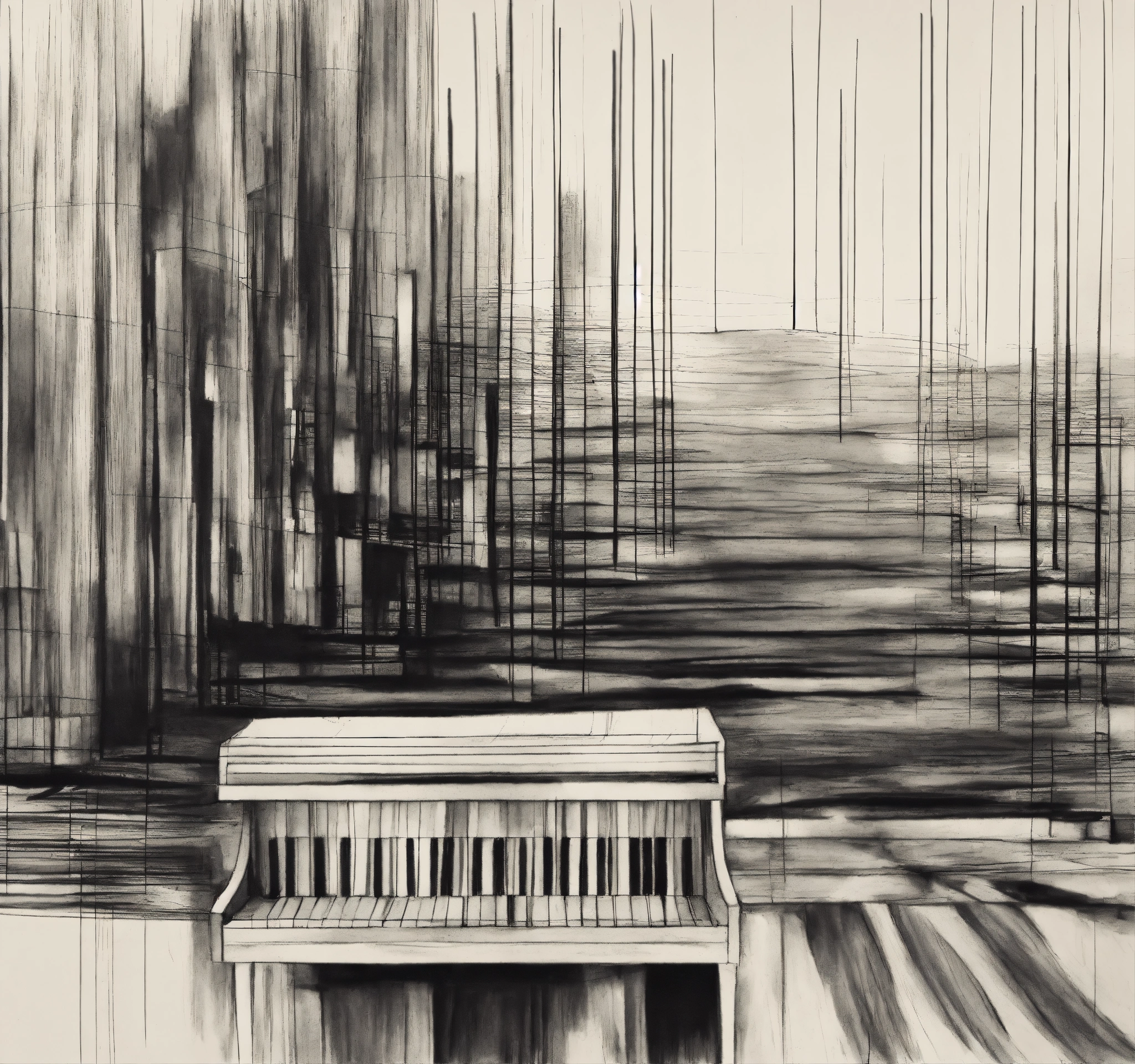 Lexica - Create a pencil sketch art composition with an abstract ...