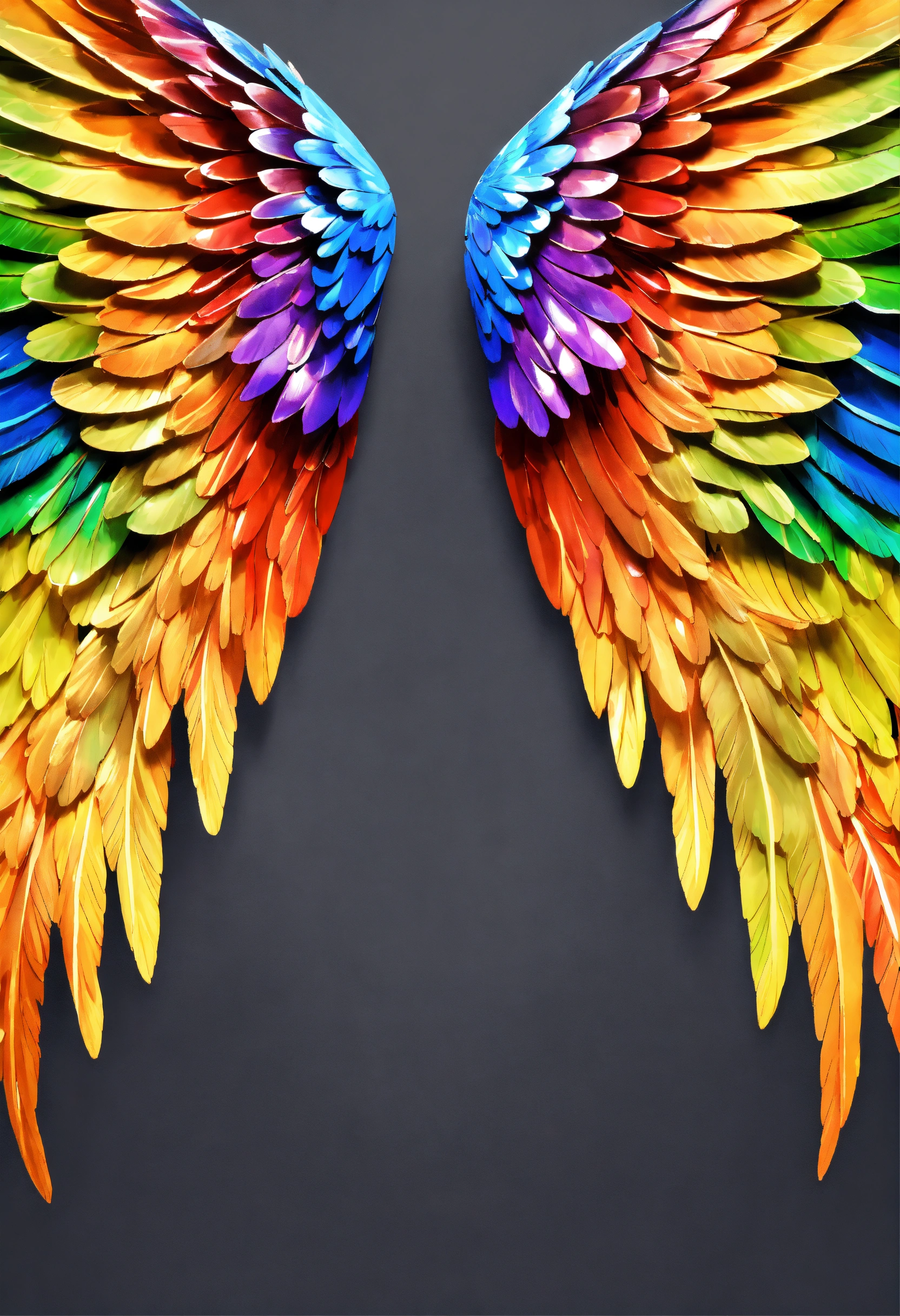 Lexica - Beautiful and perfect rainbow colored angel wings detailed and ...