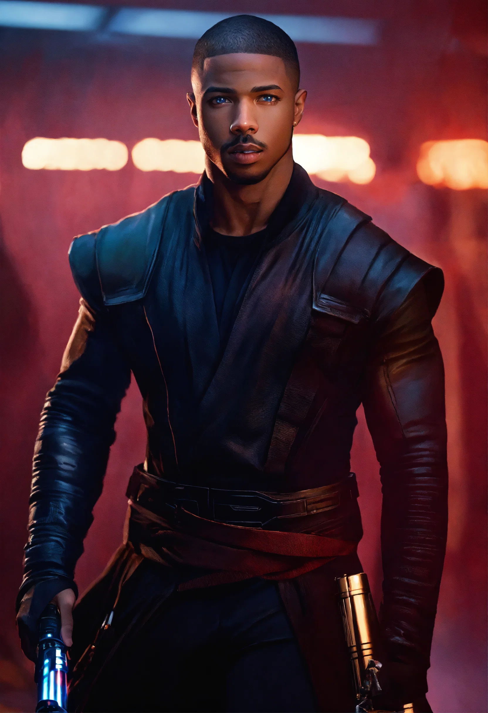 Lexica - Michael B. Jordan, sith lord, muscular, blue eyes, Michael B ...