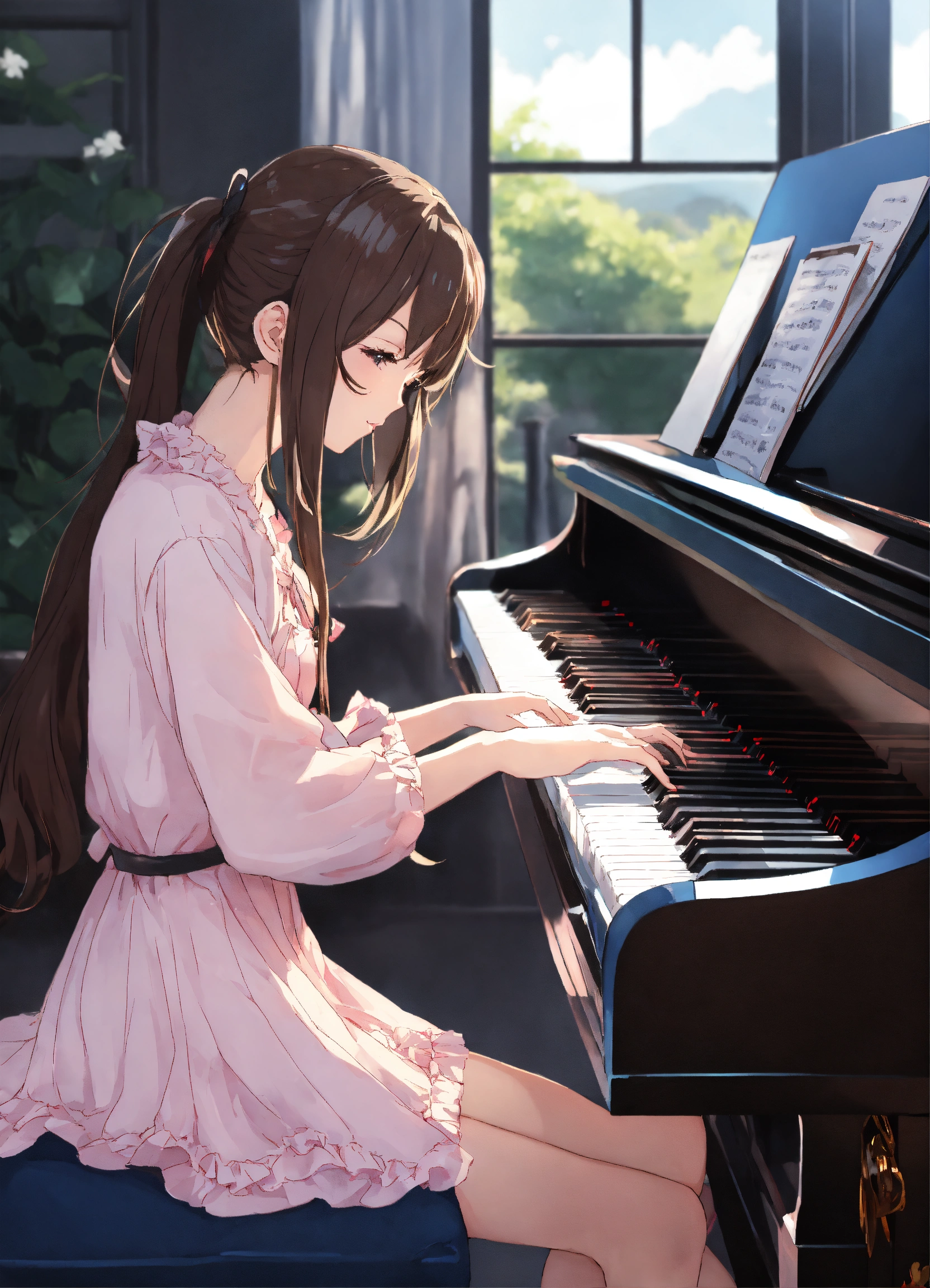 Lexica - Anime girl playing piano