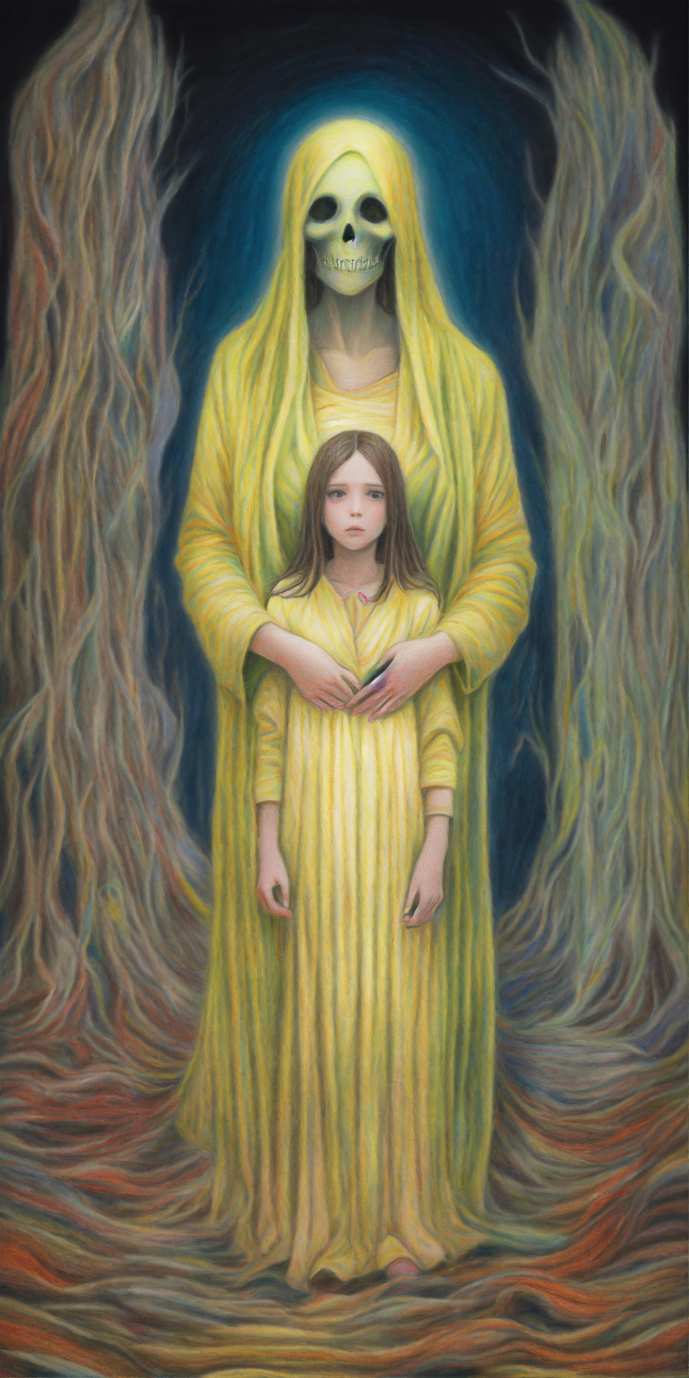 Lexica - Colored pencil drawing of spiritual art of an obsessive creepy ...