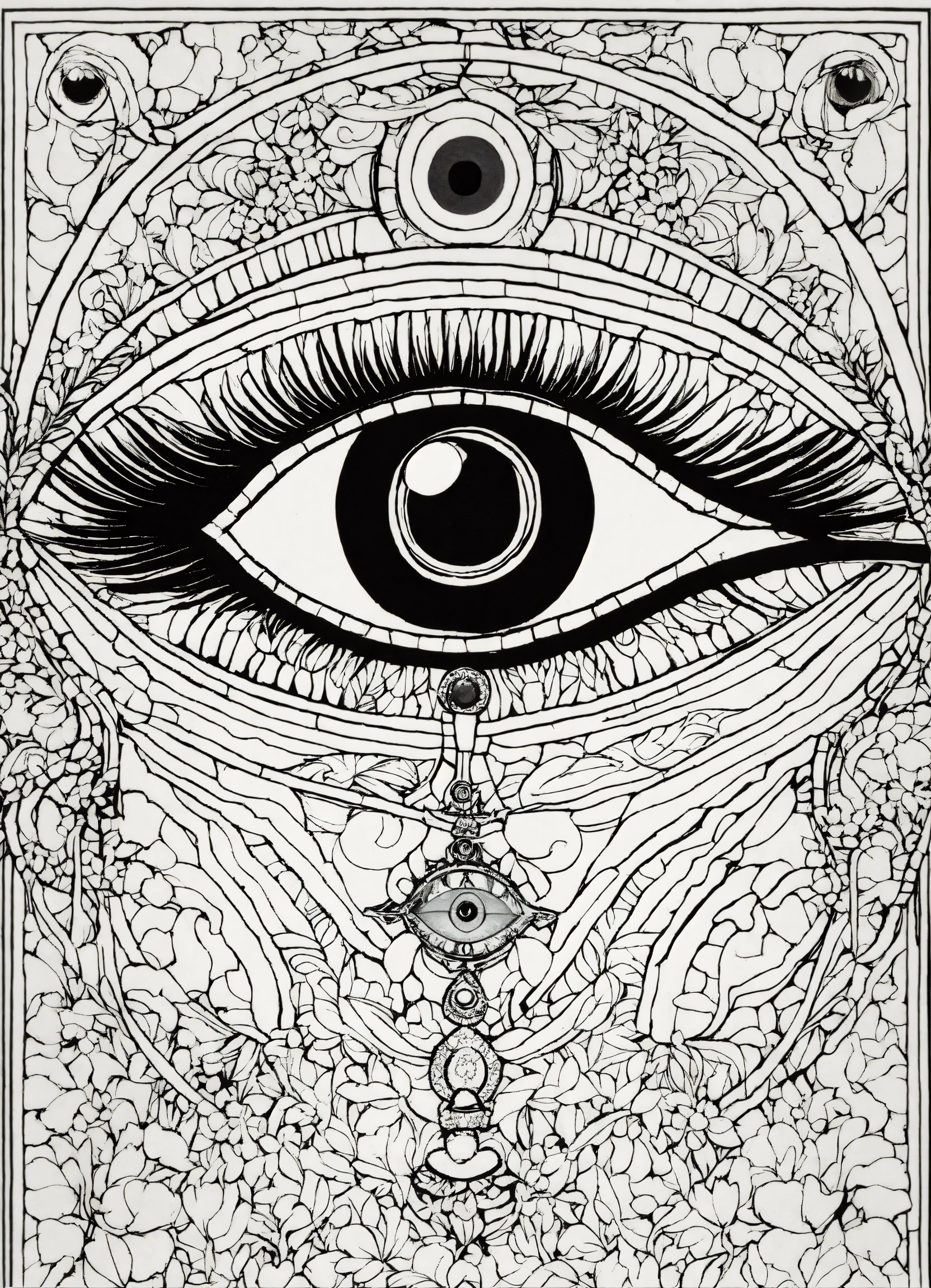 Lexica - Colouring book style image, Kurt Geiger evil eye image, no ...