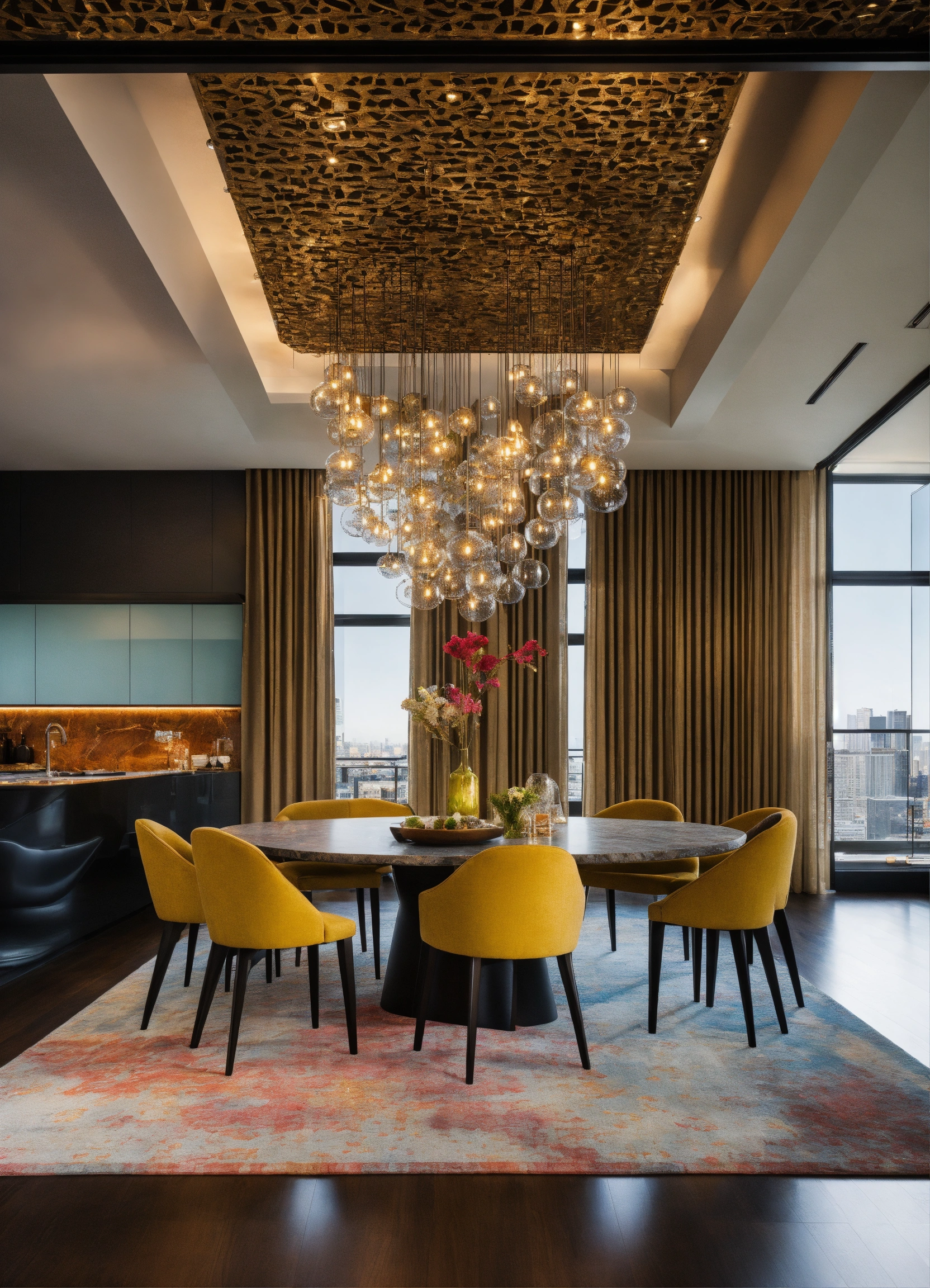 Lexica - Modern luxury penthouse with designer dining chairs in an ...