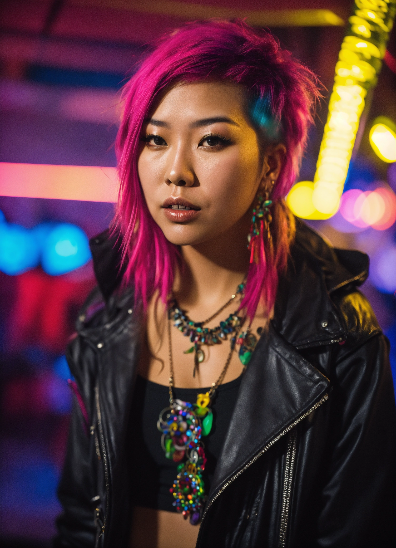 Lexica - Photo, real, a beautiful 28-year-old woman, raver, punk, asian ...