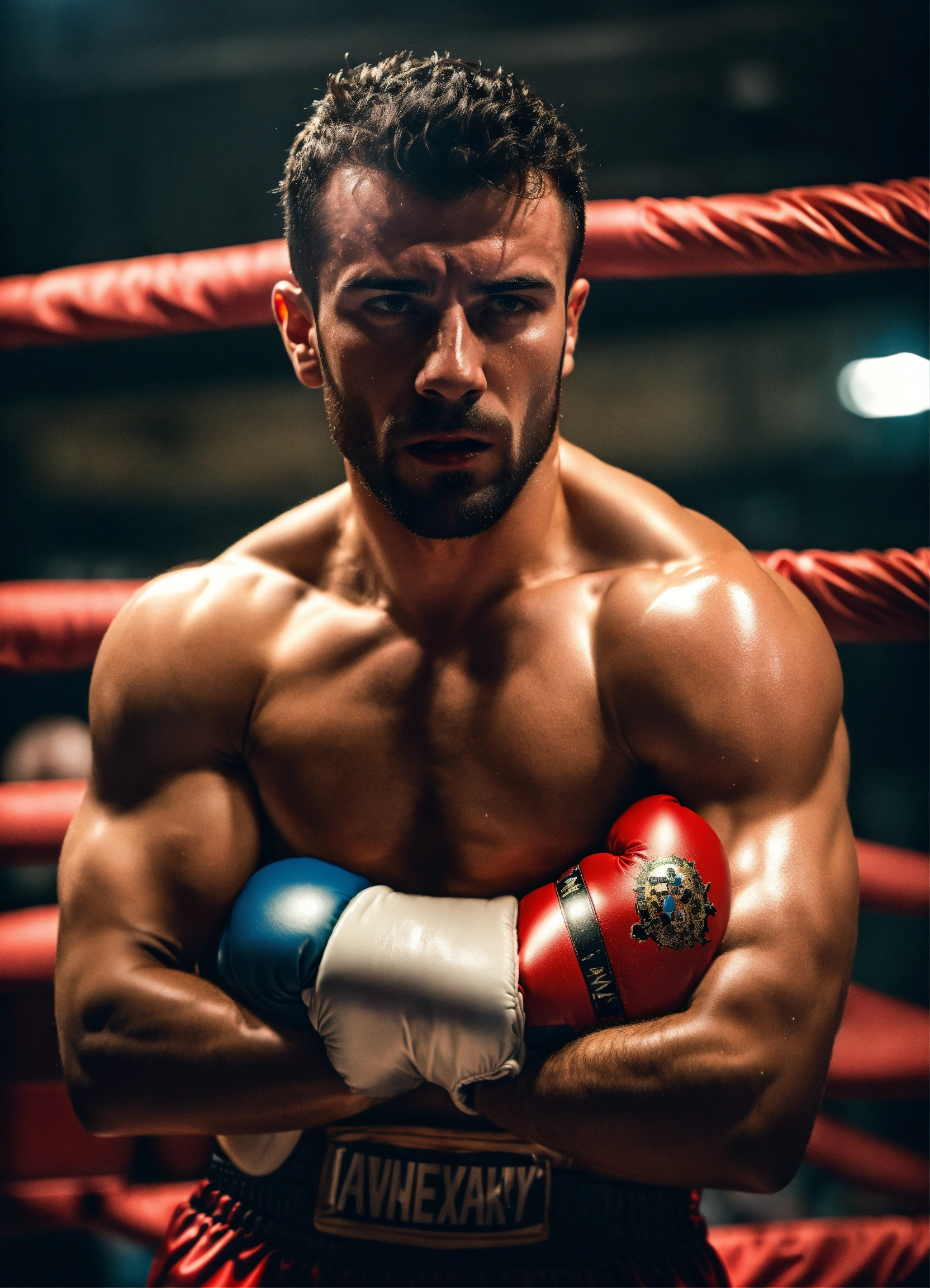 Lexica - A sweaty, muscular and passionate Italian man in a boxing ring.