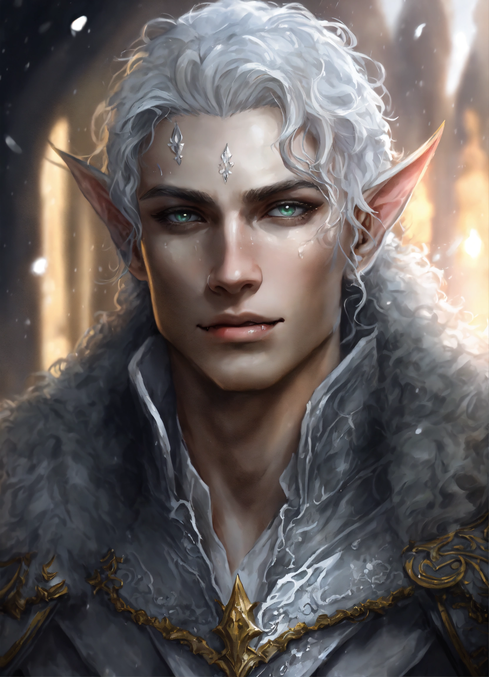 Lexica - Fantasy portrait of a ash-grey skinned elf, masculine ...