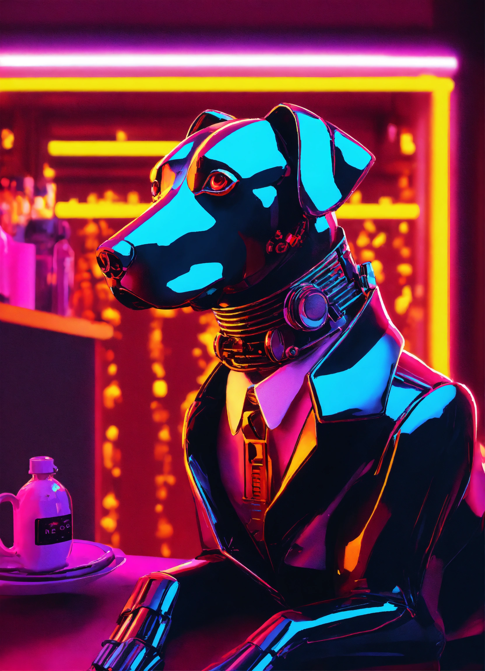 Lexica - In the style of surrealism, fine details. Robotic dog butler ...
