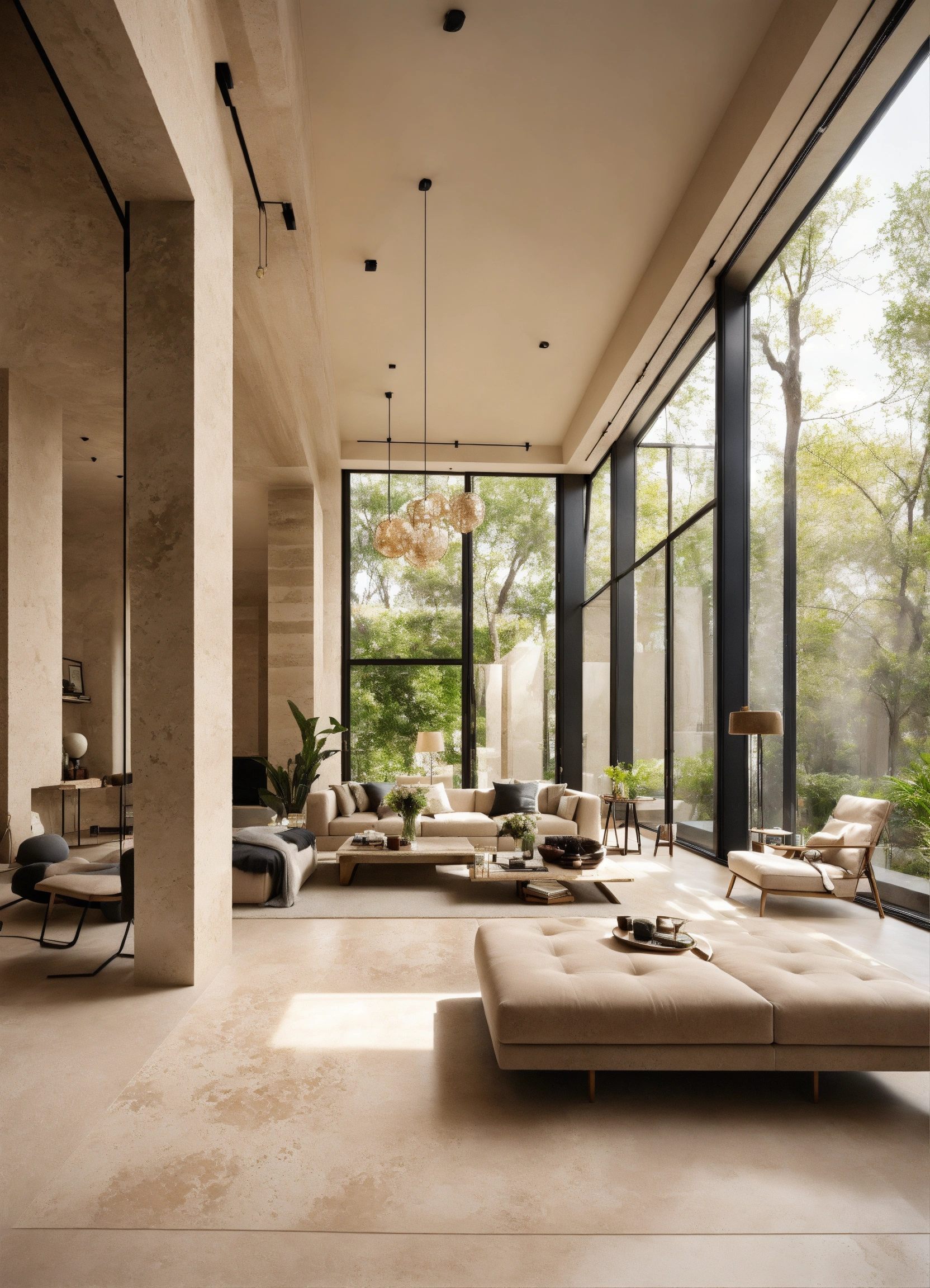 Lexica - An open concept living space interior design with high ceiling ...