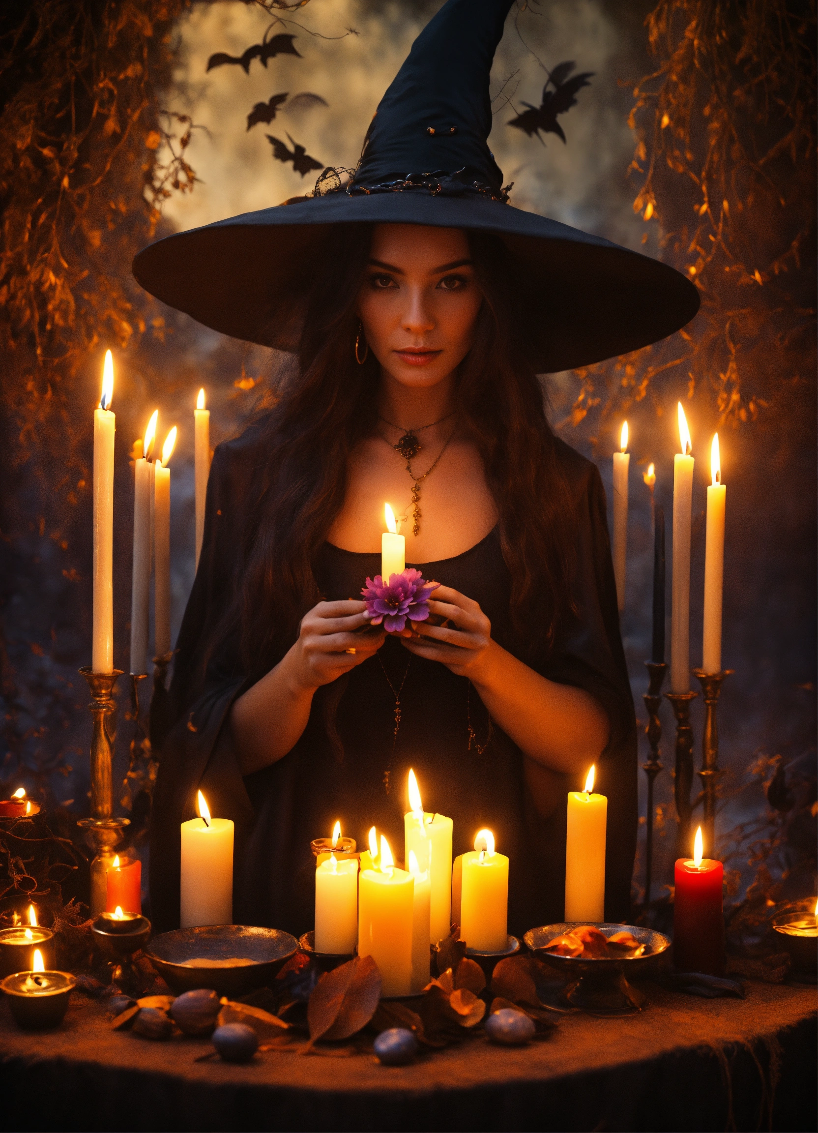 Lexica - Witch, Mystical background with candles