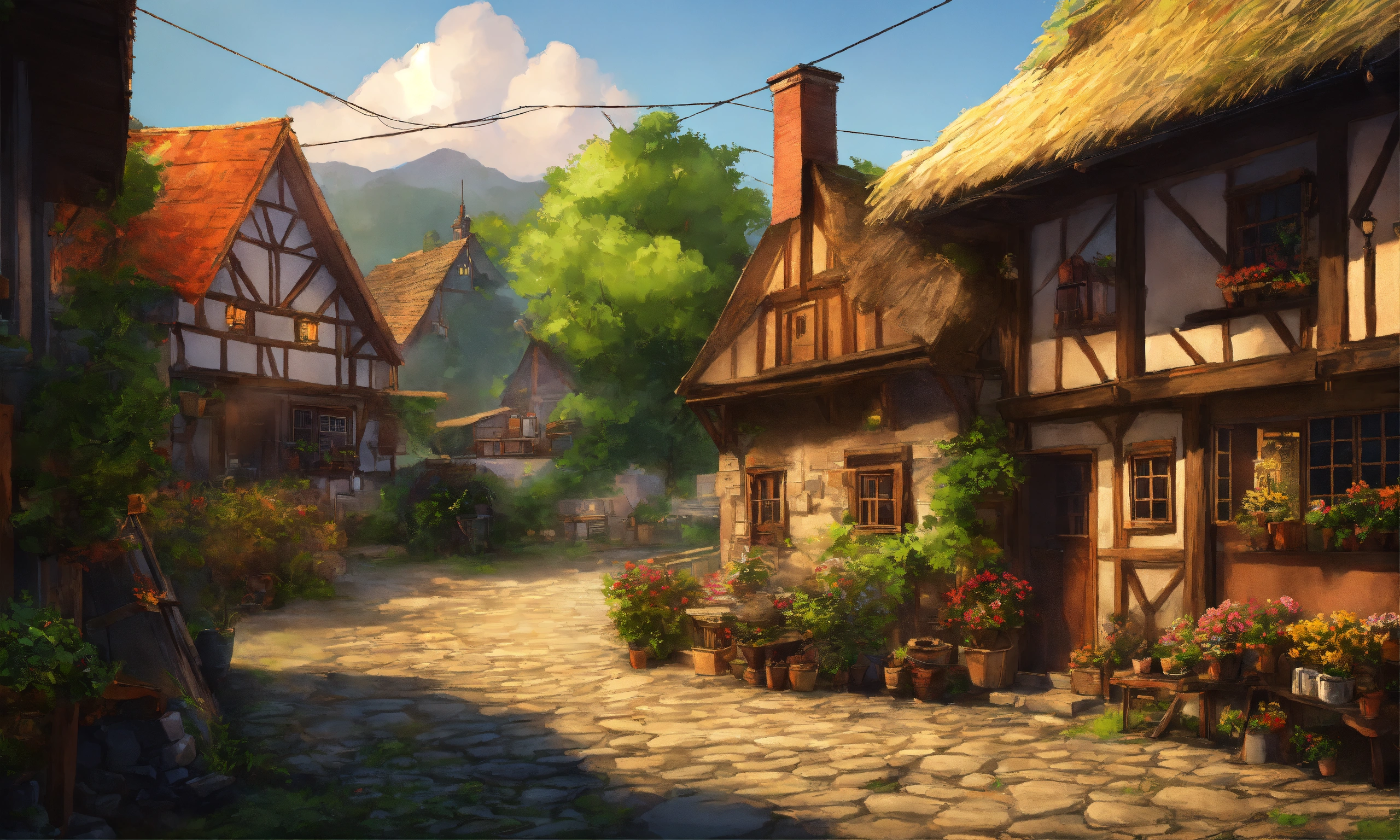 Lexica - Very high detailed, ultra realistic, 2d illustration, village ...