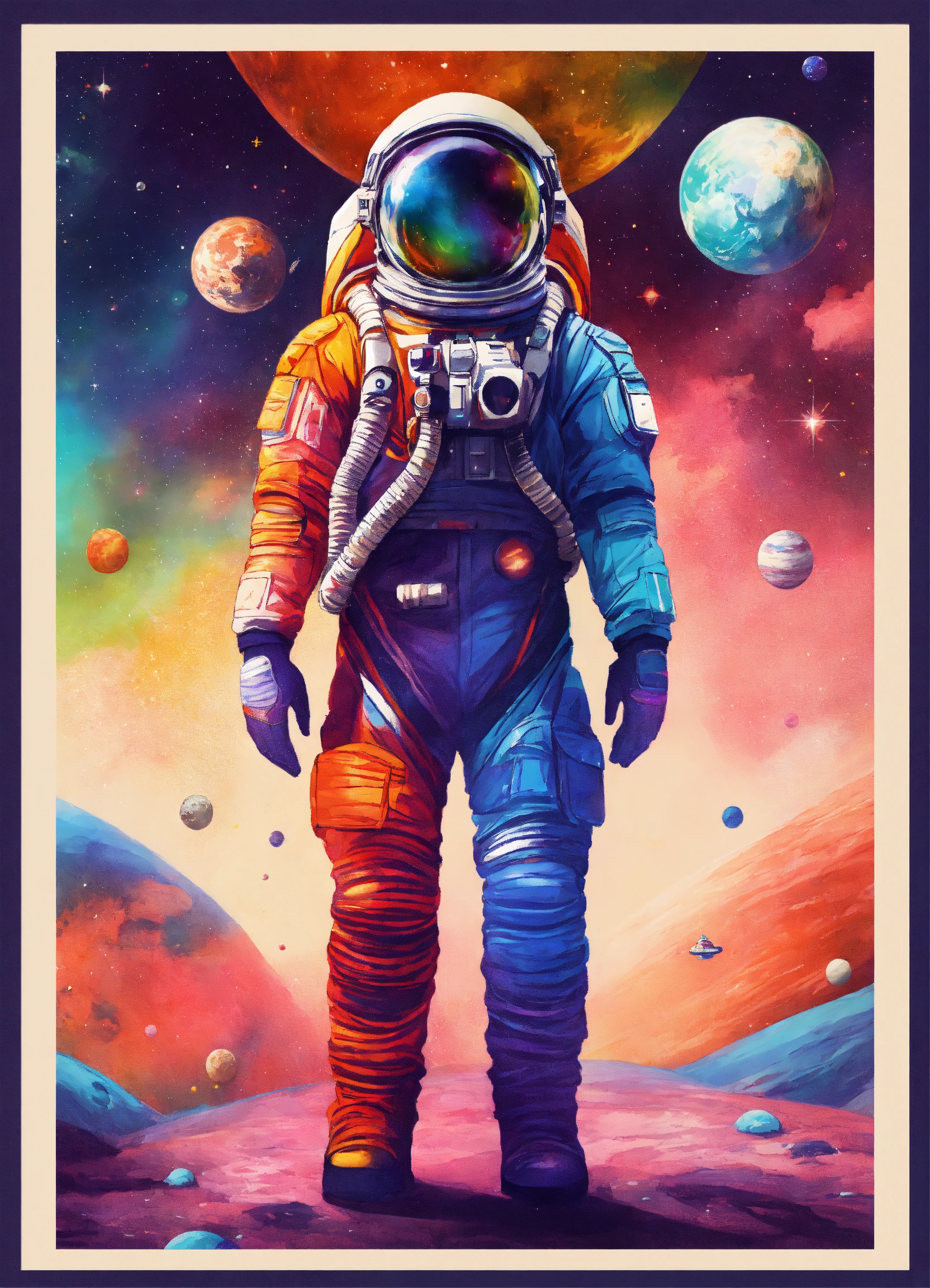 Lexica - Colourful space man design