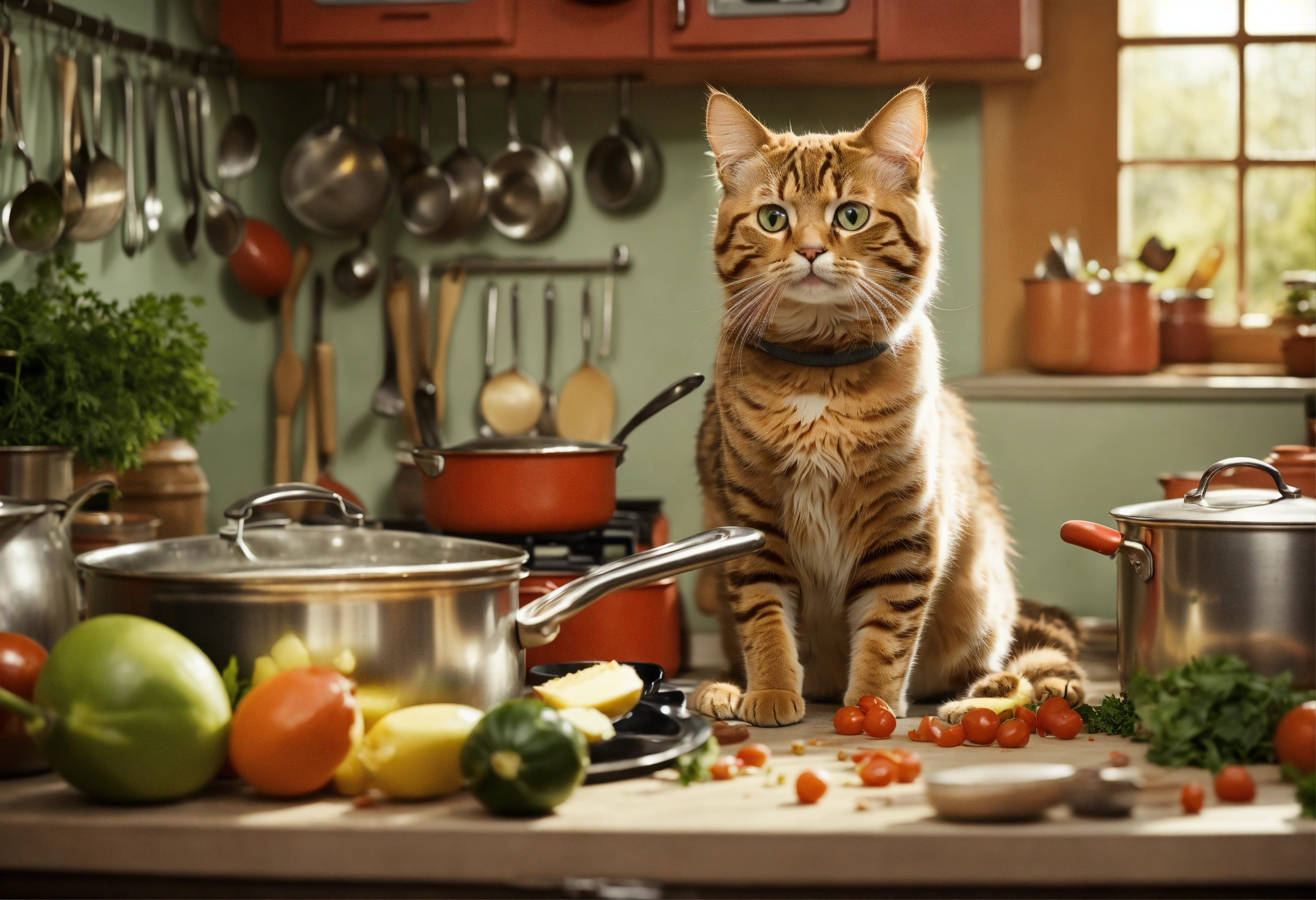 Lexica - 4k photograph. Create an amusing image of a cat comically ...