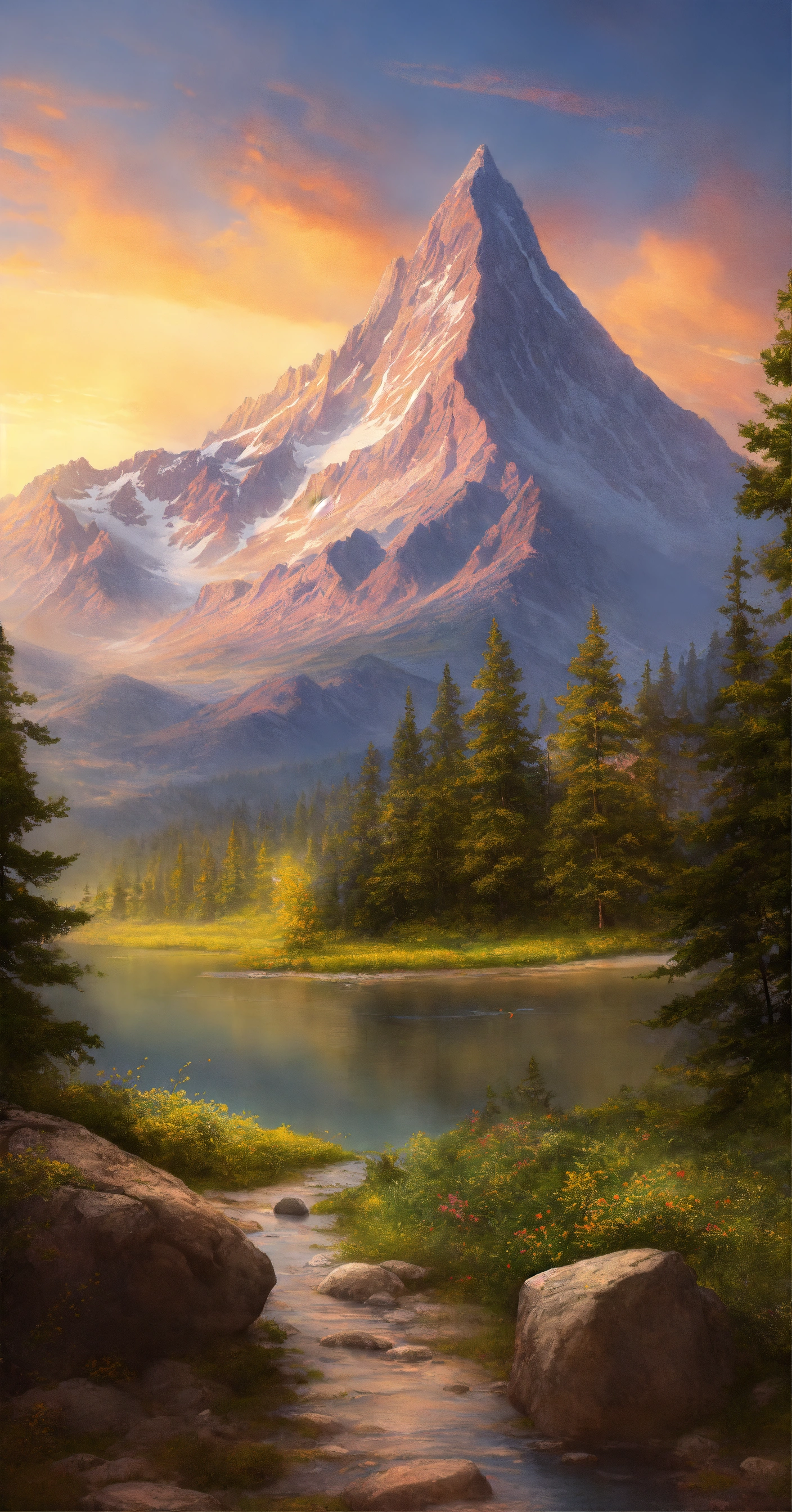 lexica-illustrate-a-serene-peaceful-mountain-peak-this-scene