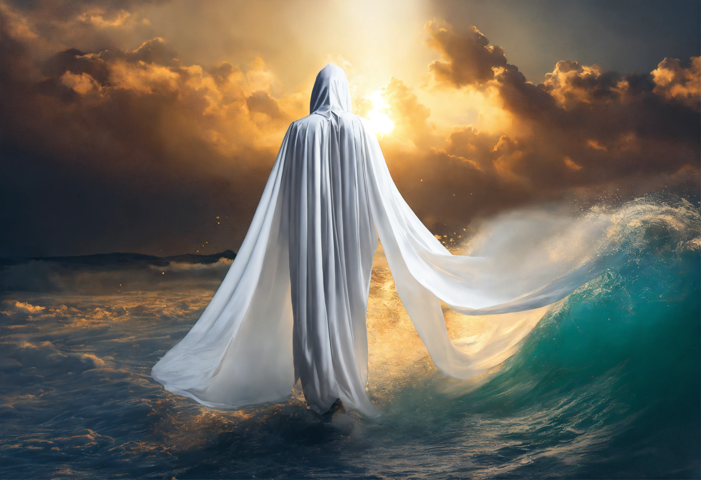 Lexica - A human soul, no gender, covered with white cloth, coming from ...
