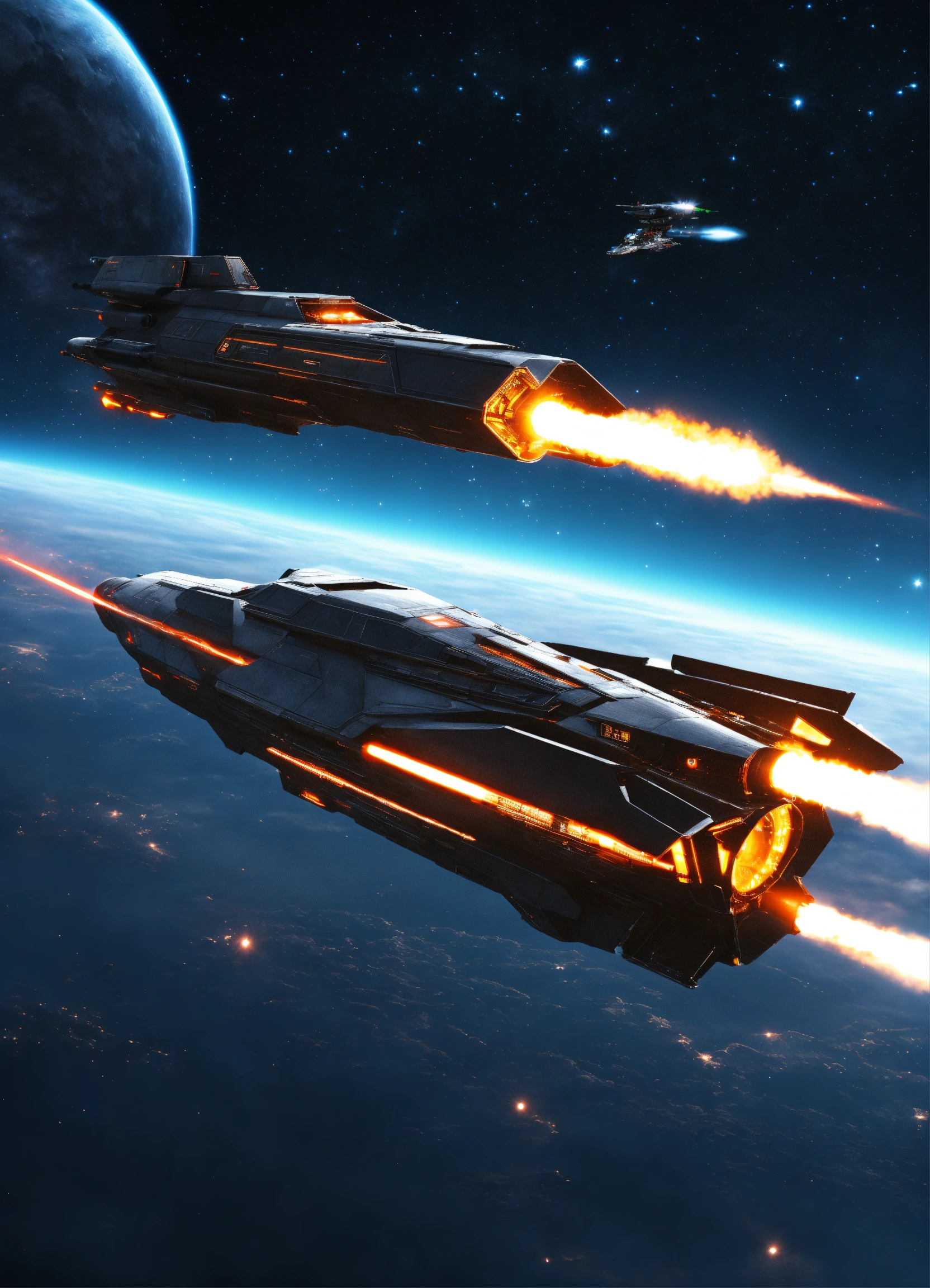 Lexica - Futuristic black star speeder shooting out into the stars, 9K ...