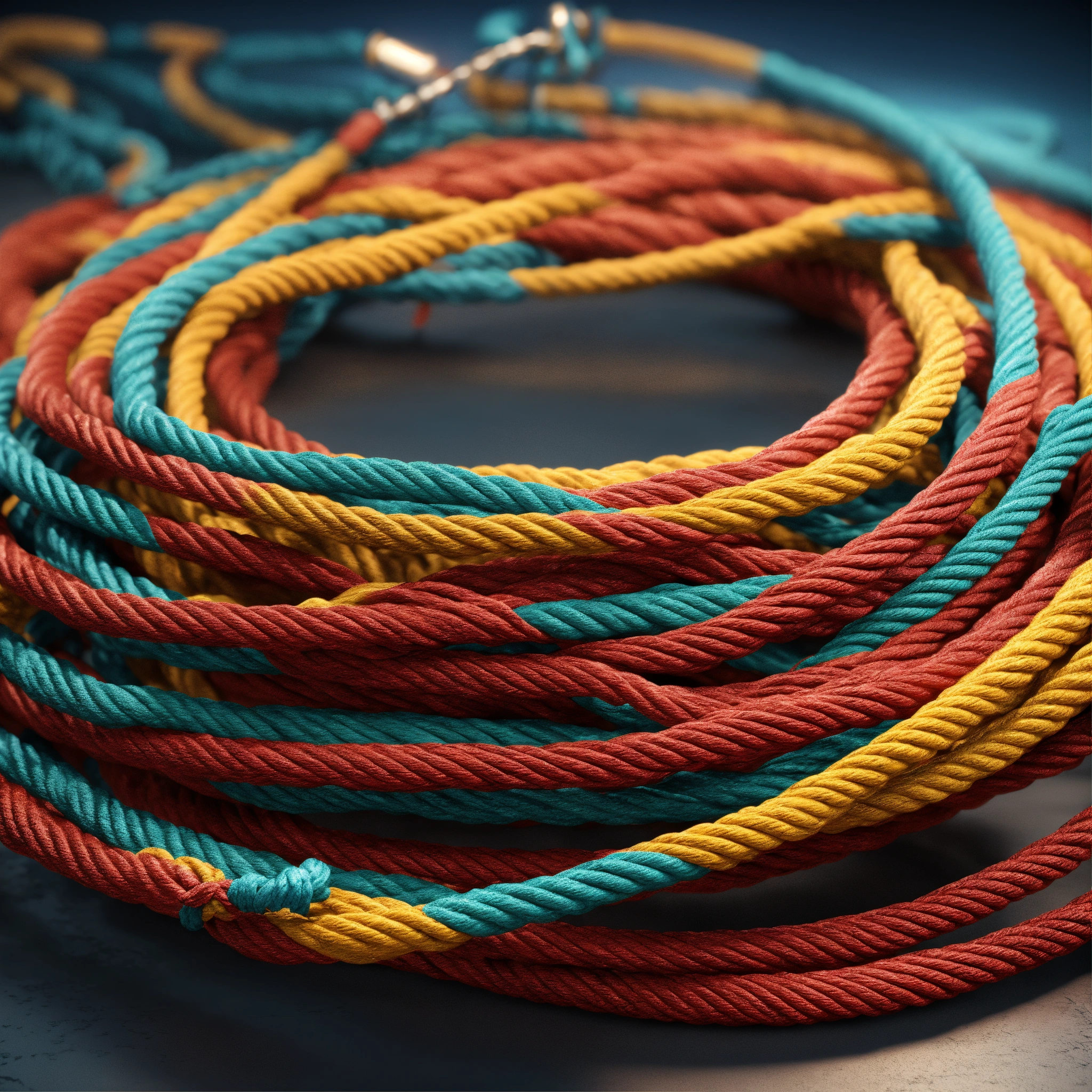 Lexica - Rope , 3D render, sorf color, lighting, fullcolor
