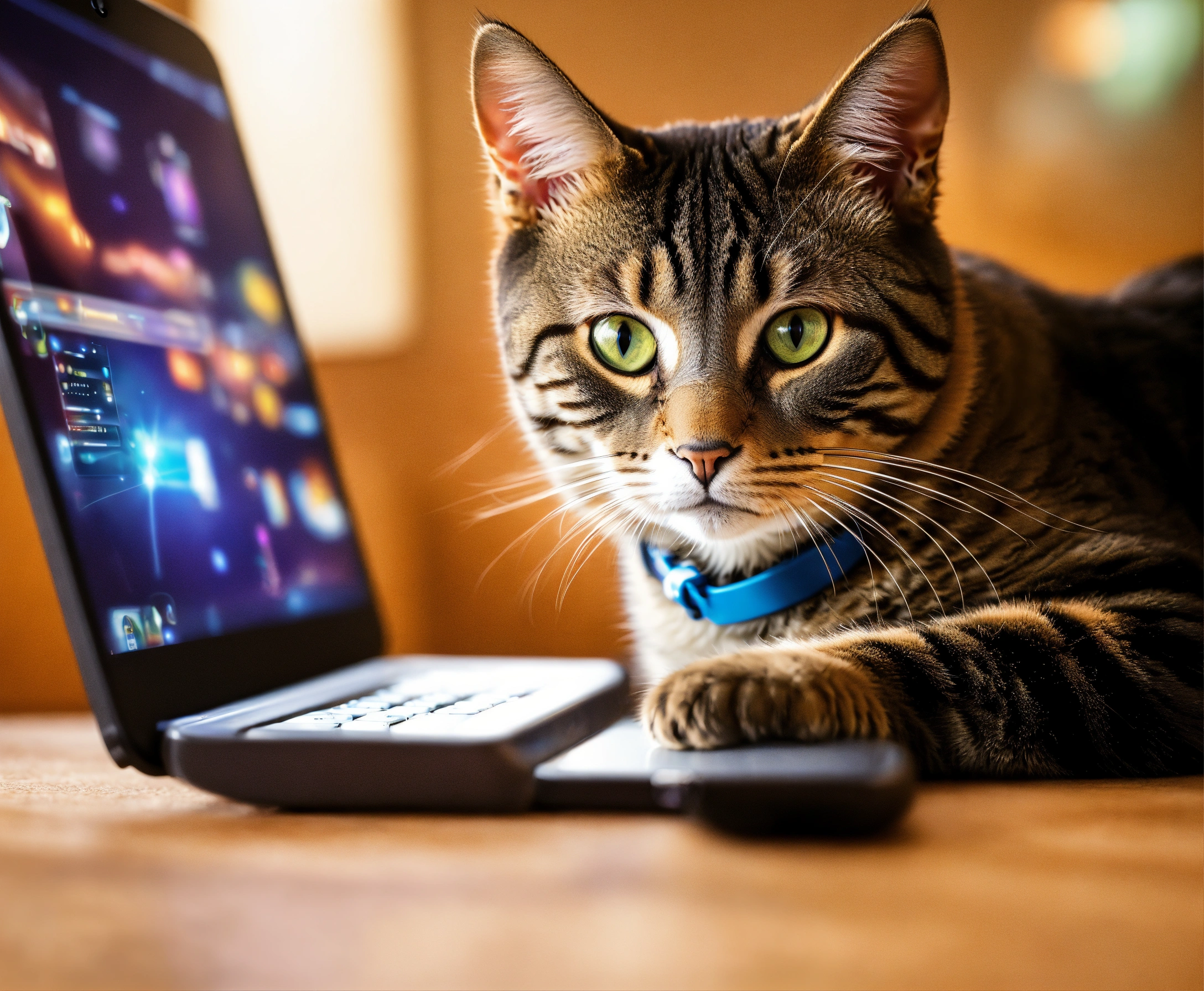 Lexica - Please picture a cat and a dog adopting new technologies such ...