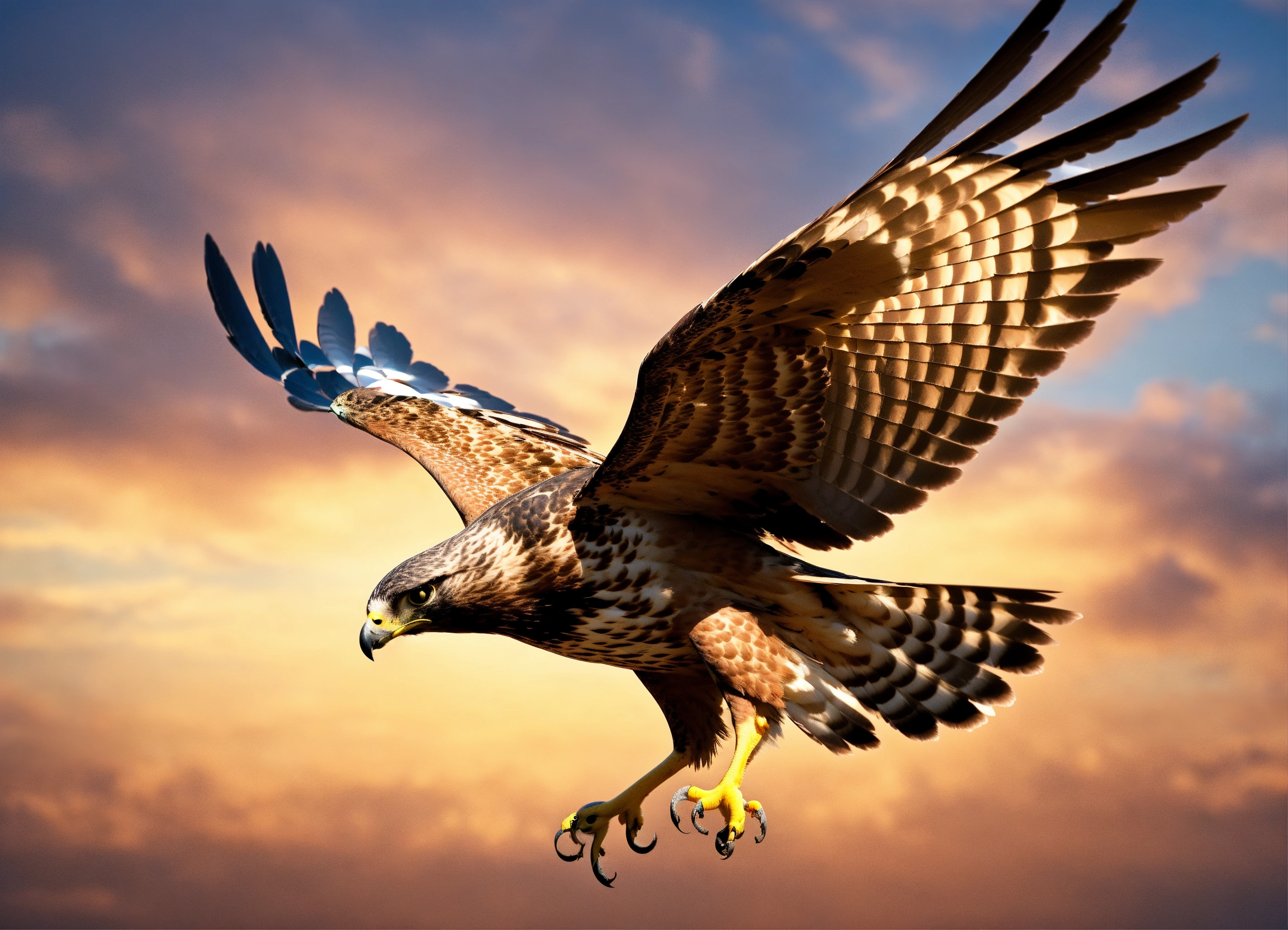 Lexica - A HAWK FLYING IN THE SKY. 3d