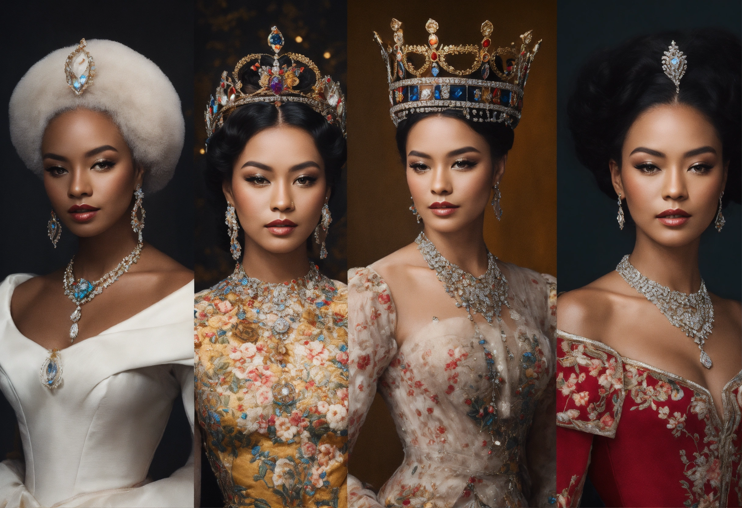 Lexica - Take photos of different queens in reference style,White skin