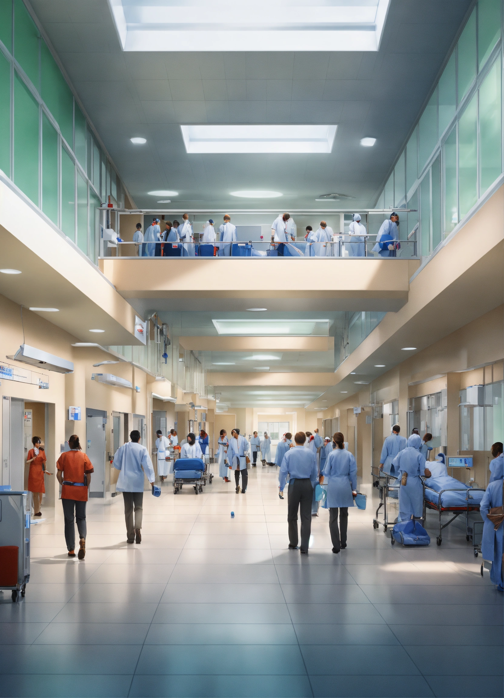 Lexica - BUSY HOSPITAL CENTER with many people, high def, photorealism ...
