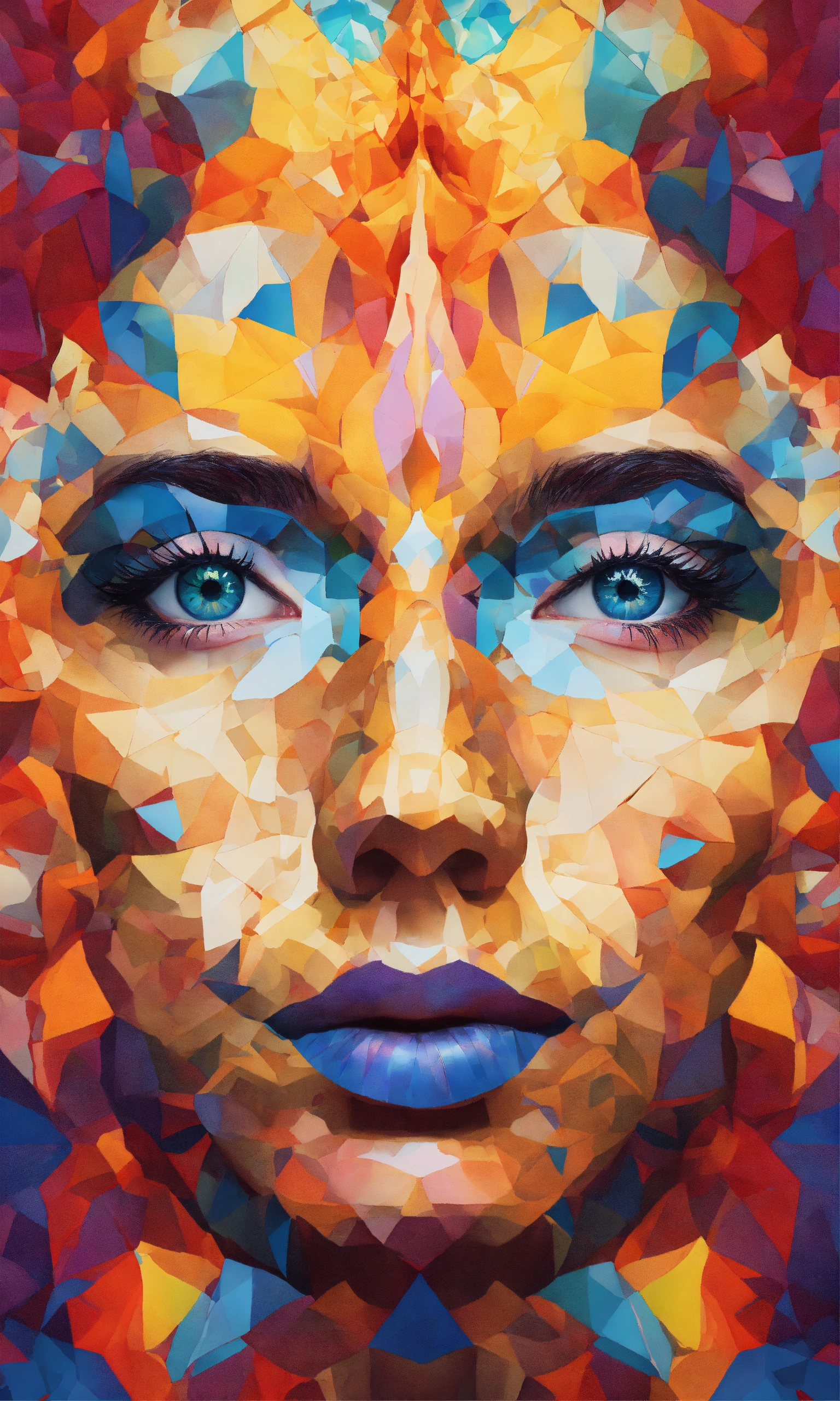 Lexica - Abstract representation of a person's face, showing a flurry ...