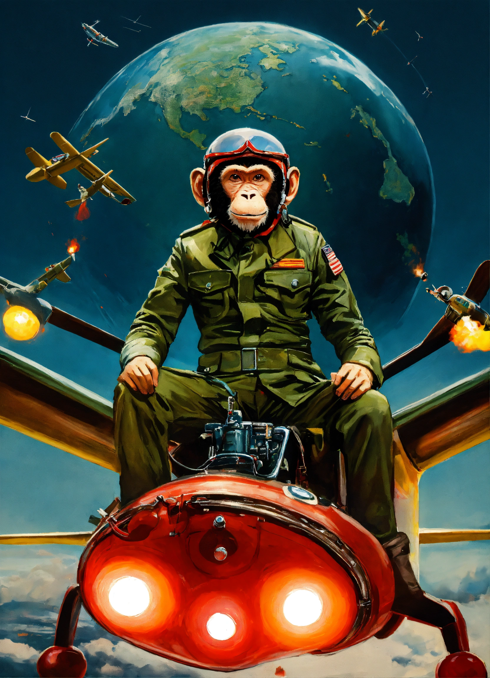 Lexica - A monkey rides a bomb like Dr. Strangelove