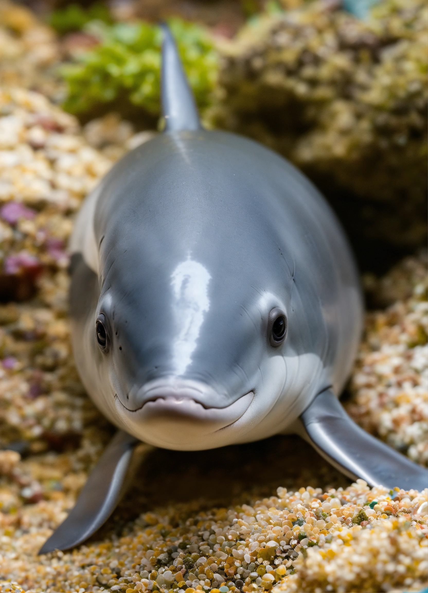 Lexica - A real tiny gray porpoise, endangered species, cetacean ...