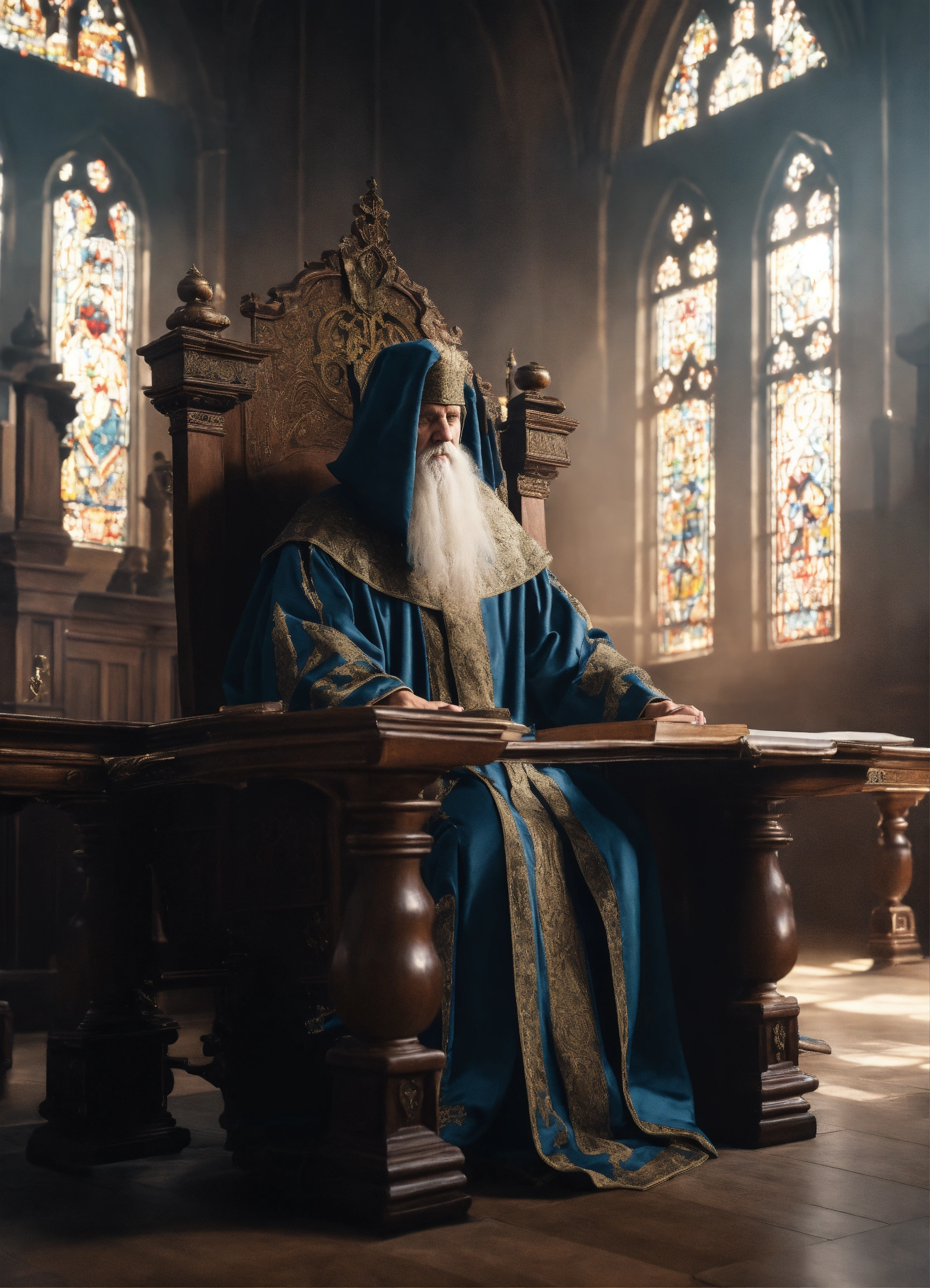 Lexica - A ghost judge in medieval robes. He is made of spiritual ...