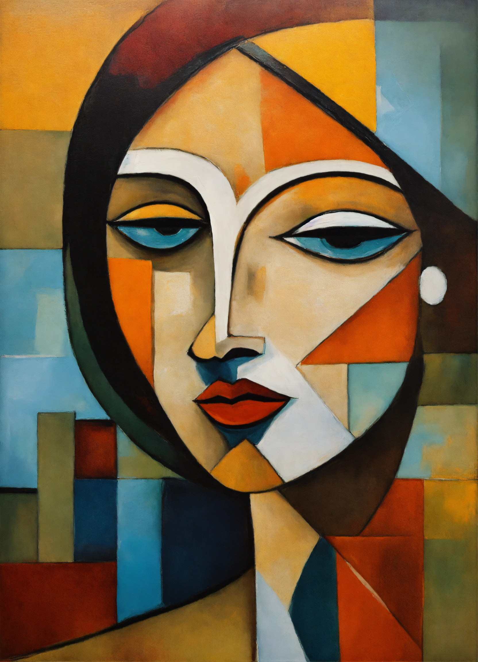 Lexica - Abstract and minimalist oil painting of a beautiful and young ...