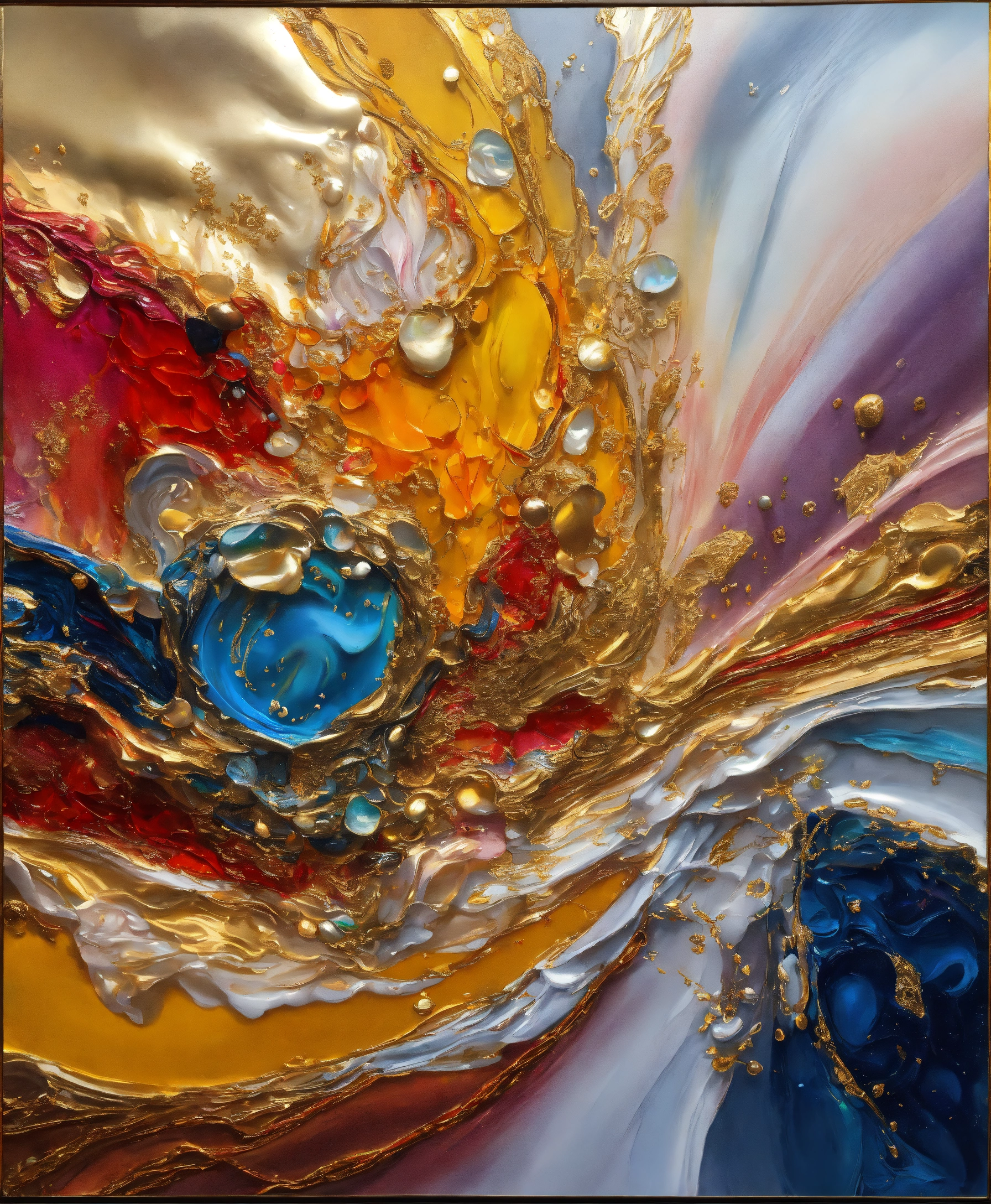 Lexica - Colorful abstract painting oil and water complex complicated ...