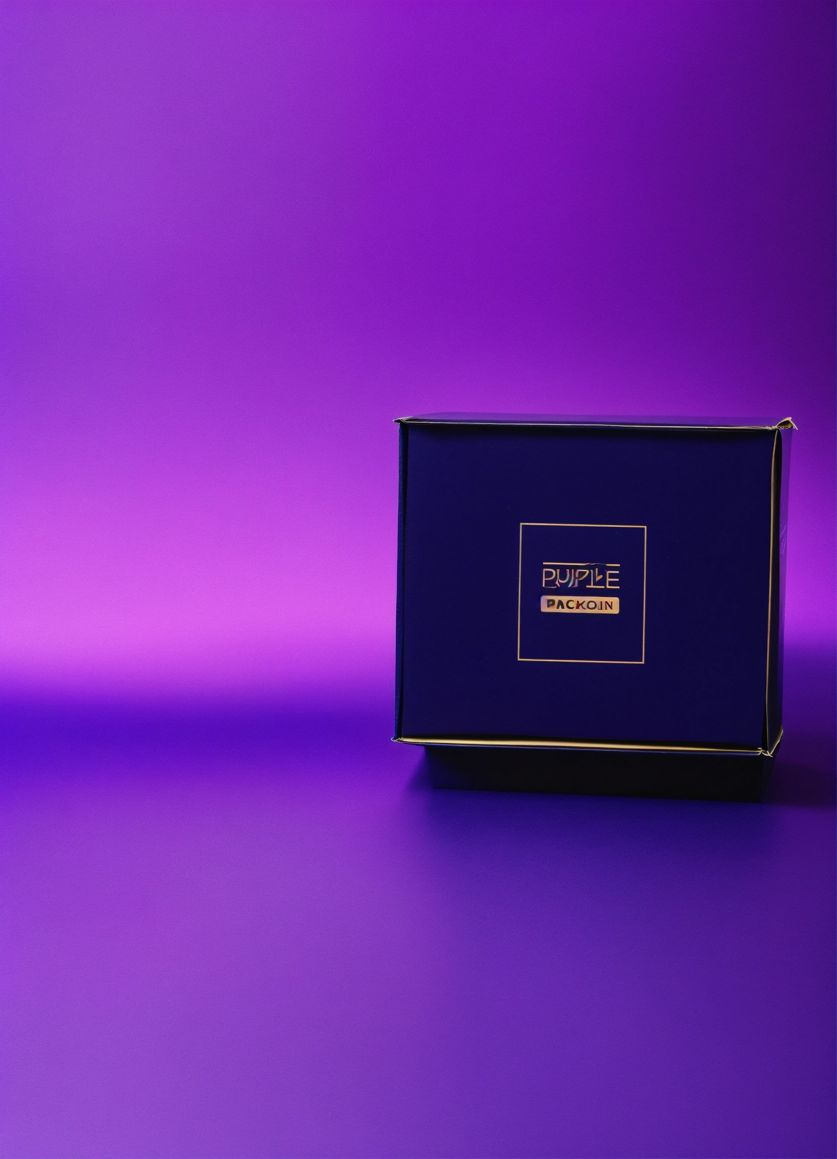 Lexica - Purple packaging box packaging on purple background.