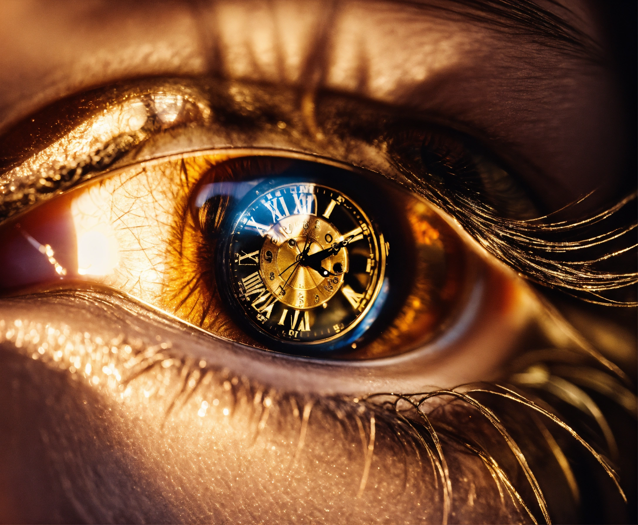 Lexica - An inspiring photograph of a awe-filled eye reflecting time ...