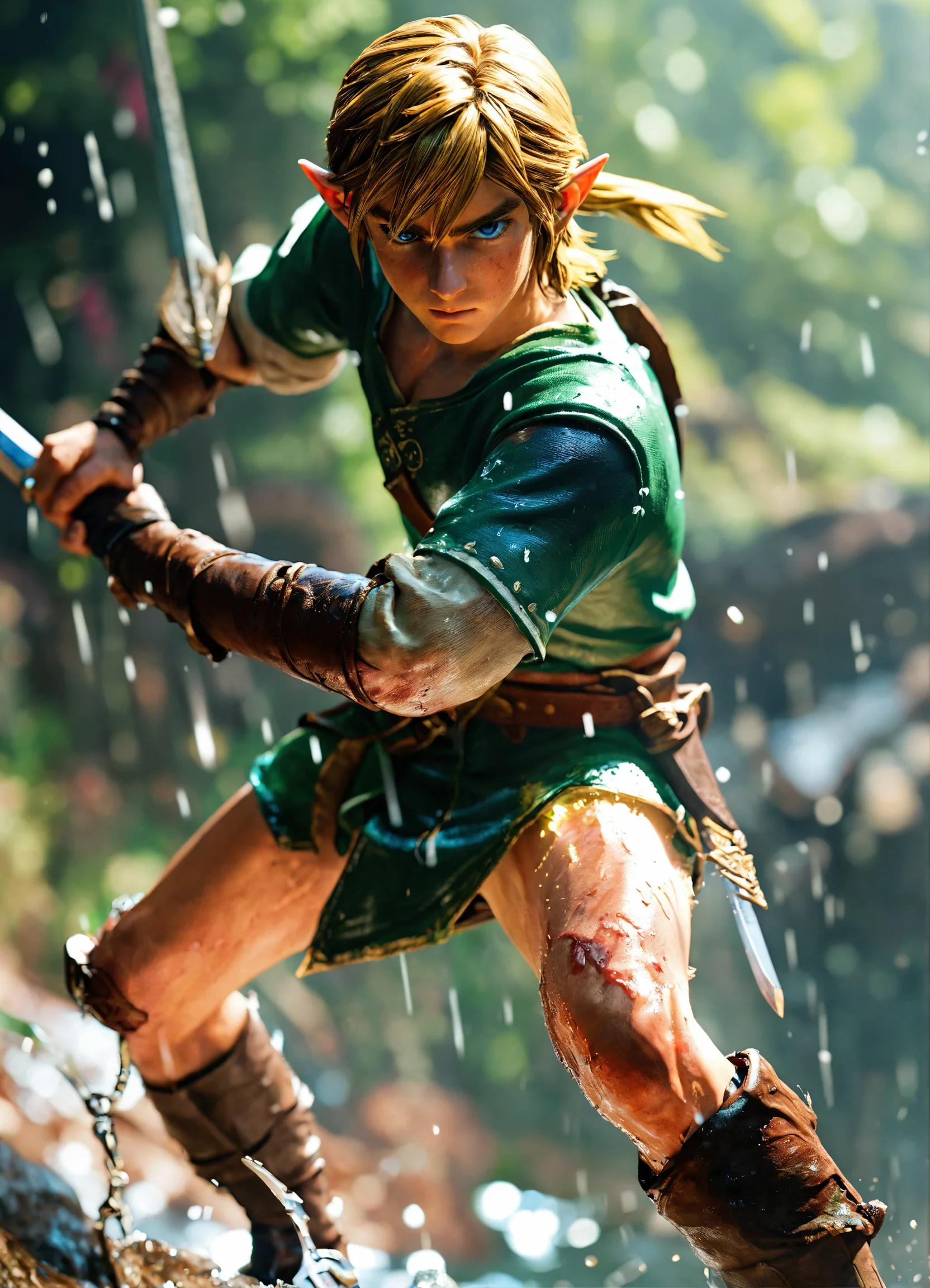 Lexica - A superrealistic photo of 19 year old Link in a sword fight ...