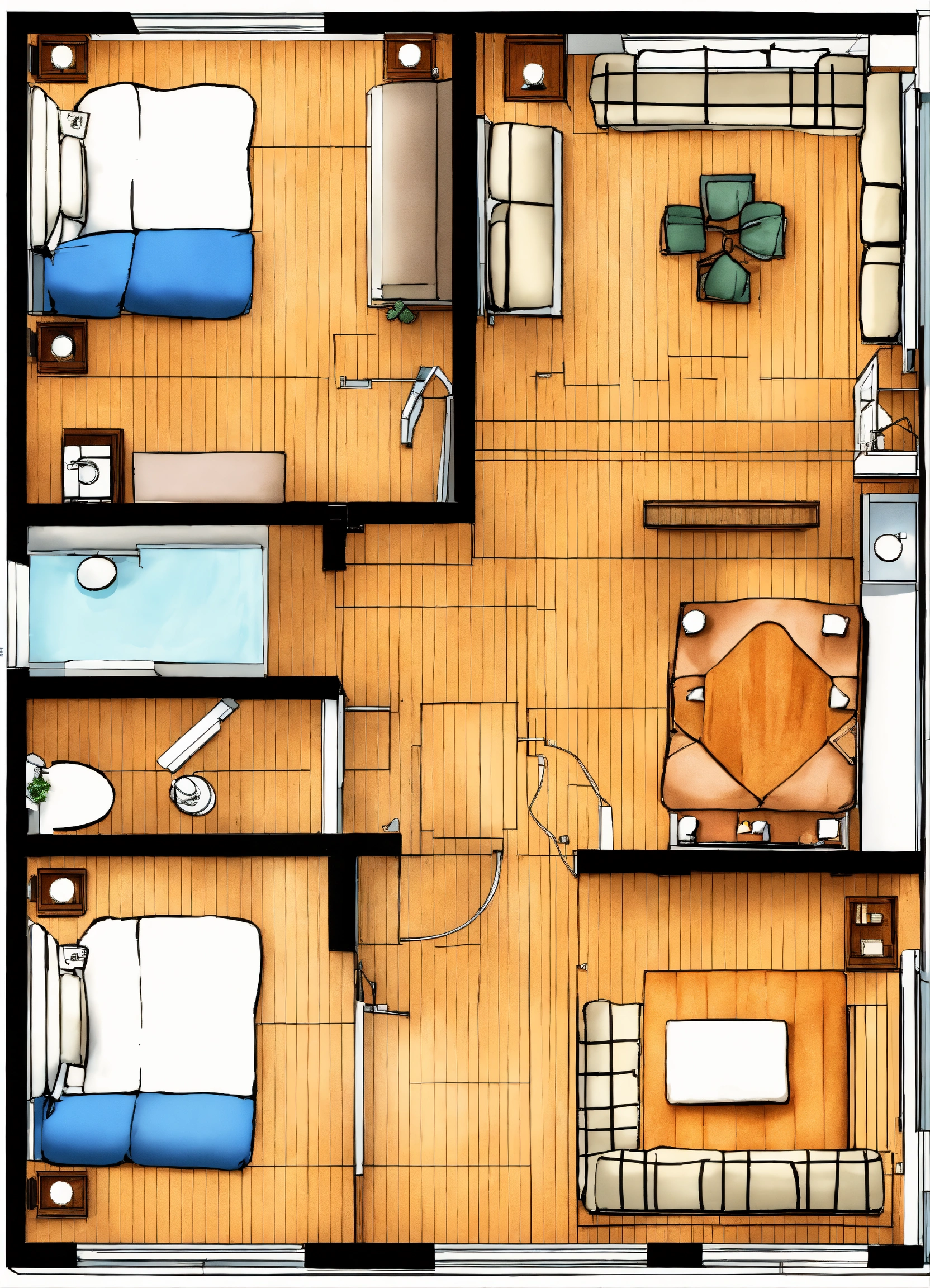 Lexica - Furniture layout, floor, detailed visual, high quality of a ...