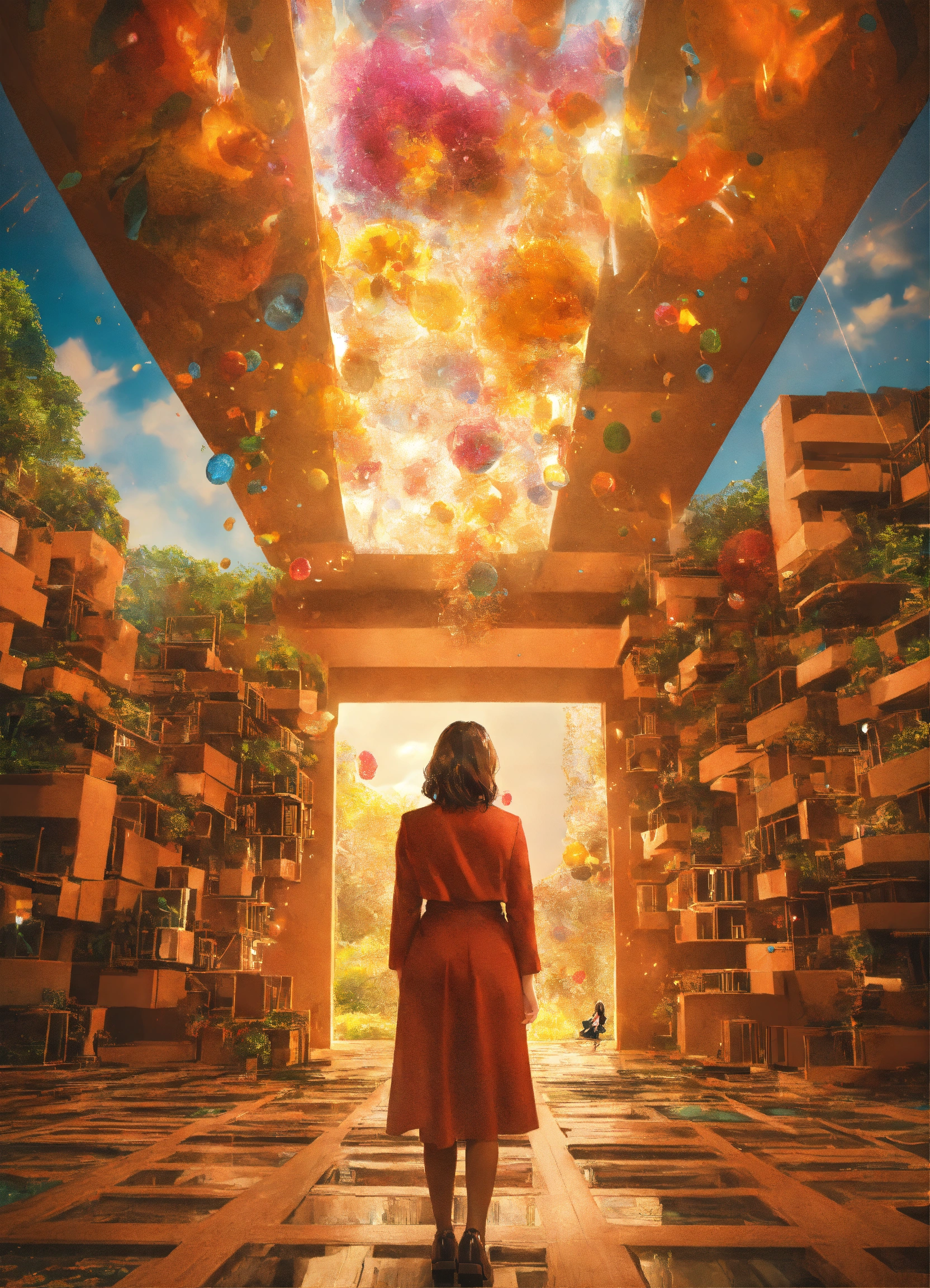 Lexica - A Woman Visualizing the Present Overflowing with Potential