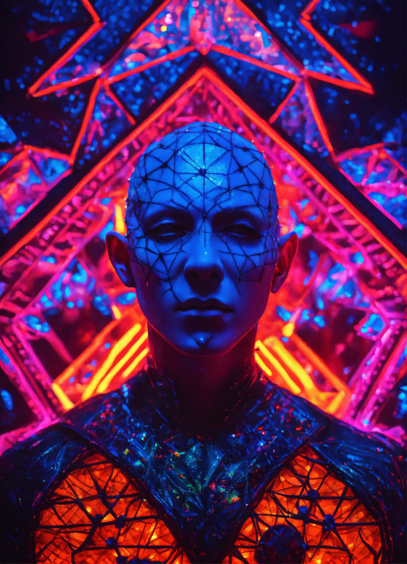 Lexica - Ultra realistic Pinhead in a diamond neon black light DMT ...