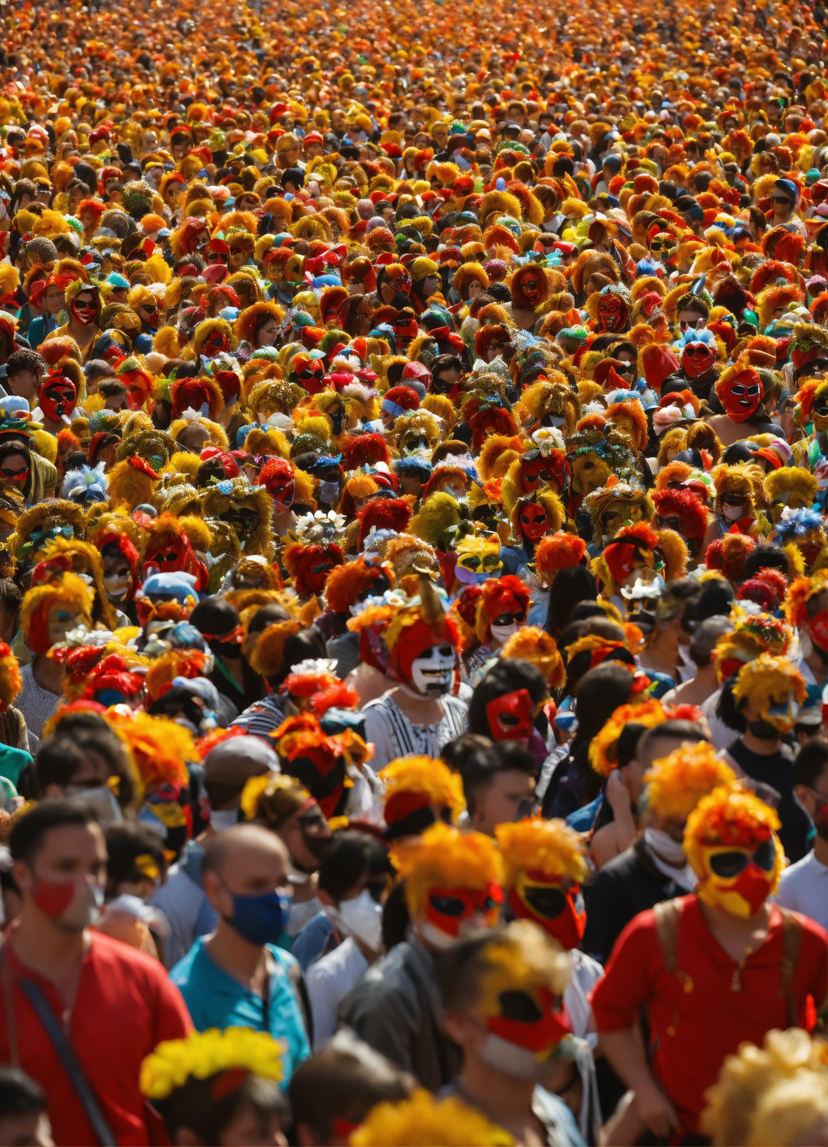 Lexica - Crowd wearing masks mascarade
