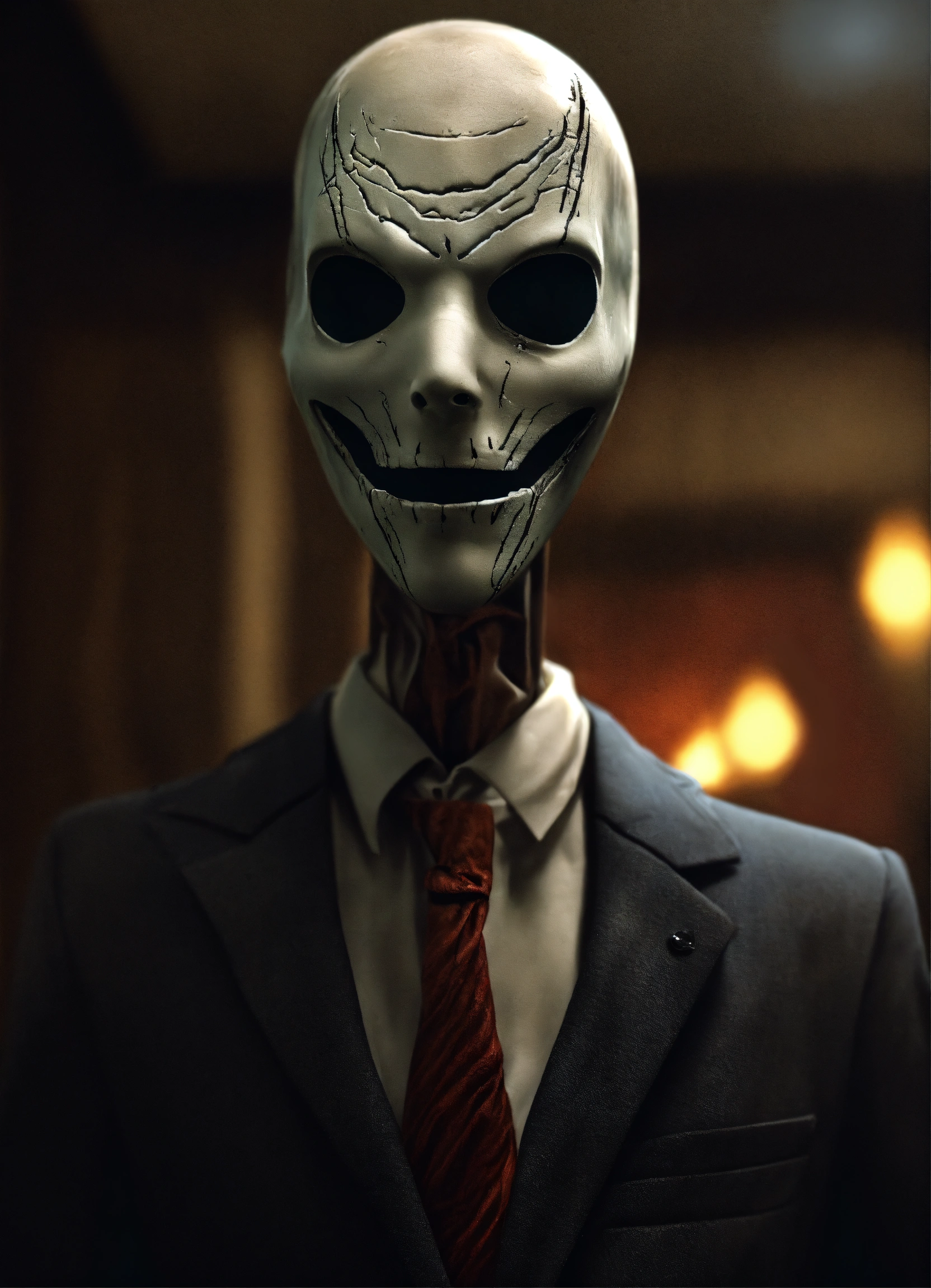 Lexica - Scary Slenderman from a legend take a close-up of your face ...