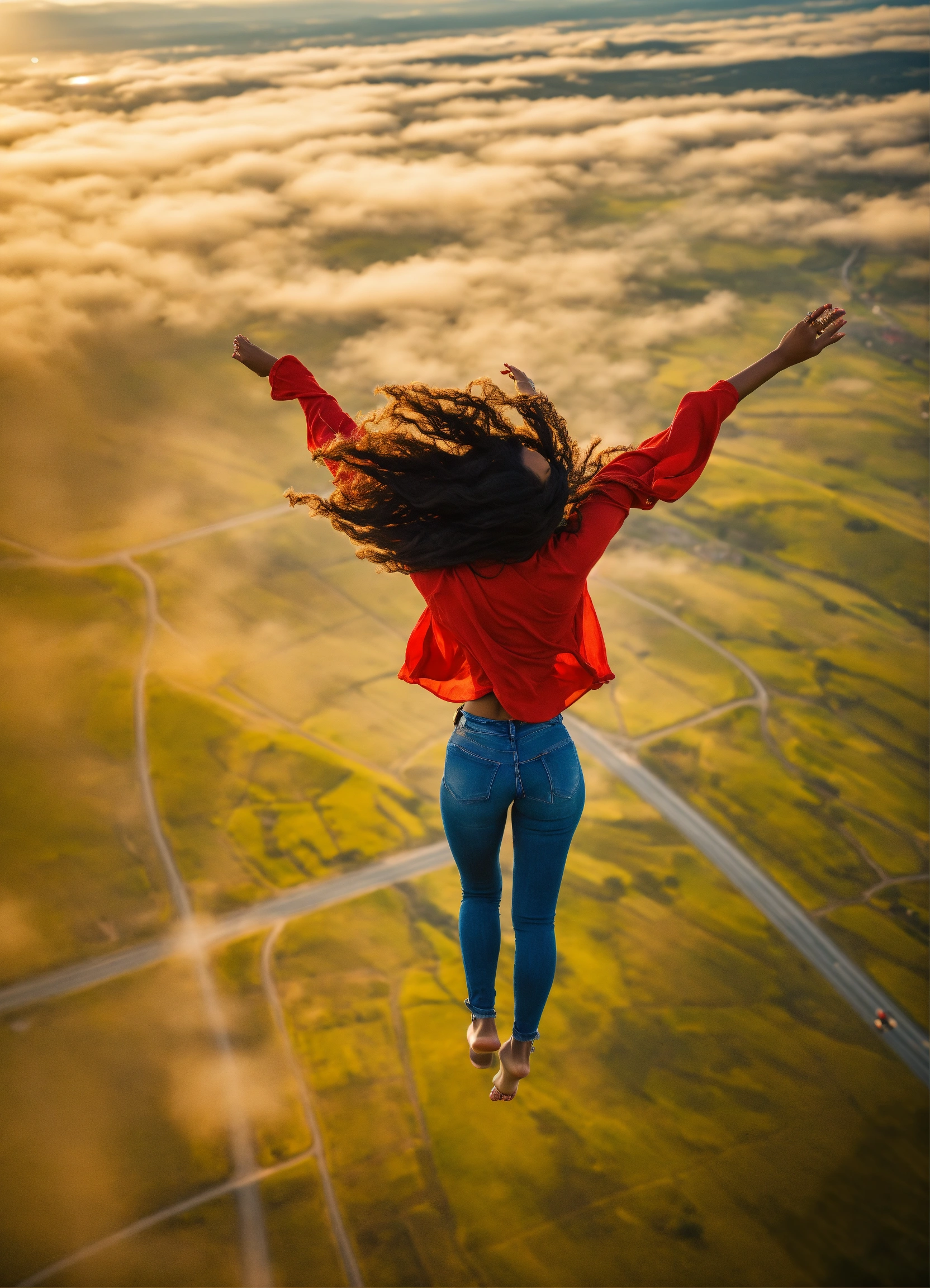 Lexica Dramatic Aerial Photograph Of A Beautiful Black Woman Most 