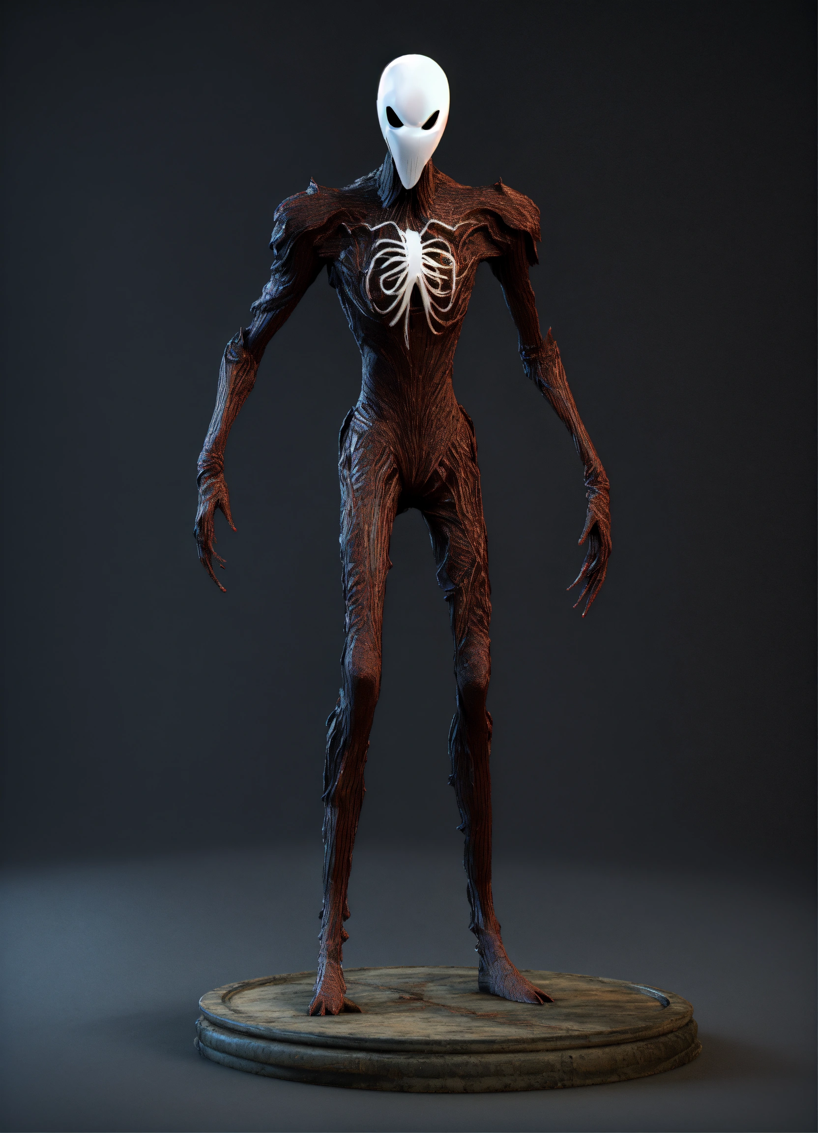 Lexica - Scary monster Slenderman from a legend Face only. 3d model