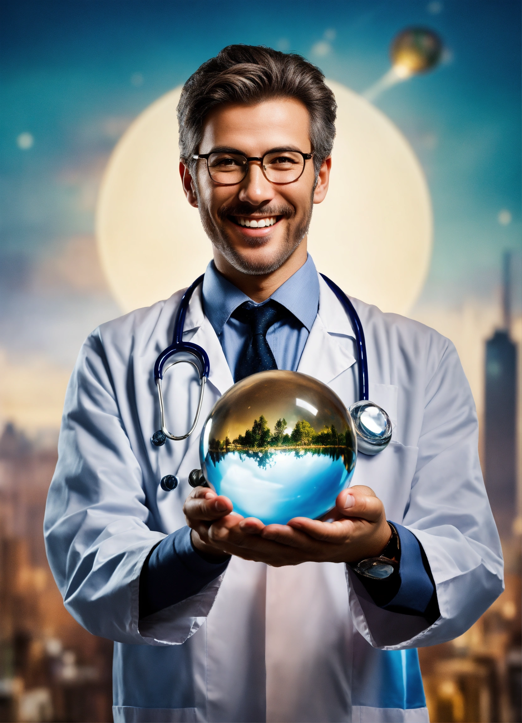 Lexica - A hyper-realistic photograph of a smiling, confident doctor ...