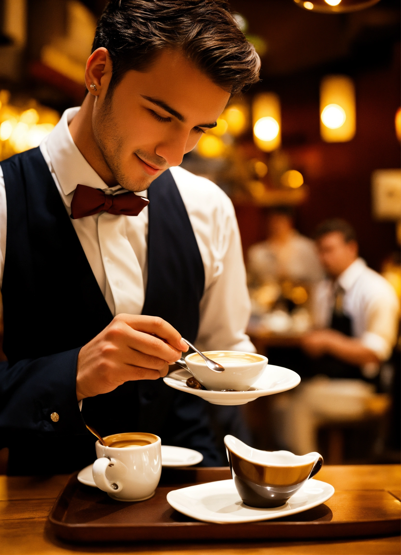 Lexica - Amazing waiter serving an espresso cup