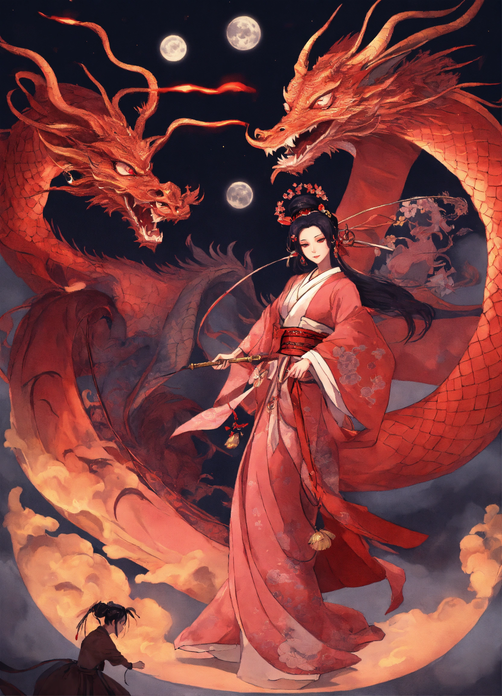 Lexica - Geisha, dragon, alien and witch dancing in the pale moonlight ...