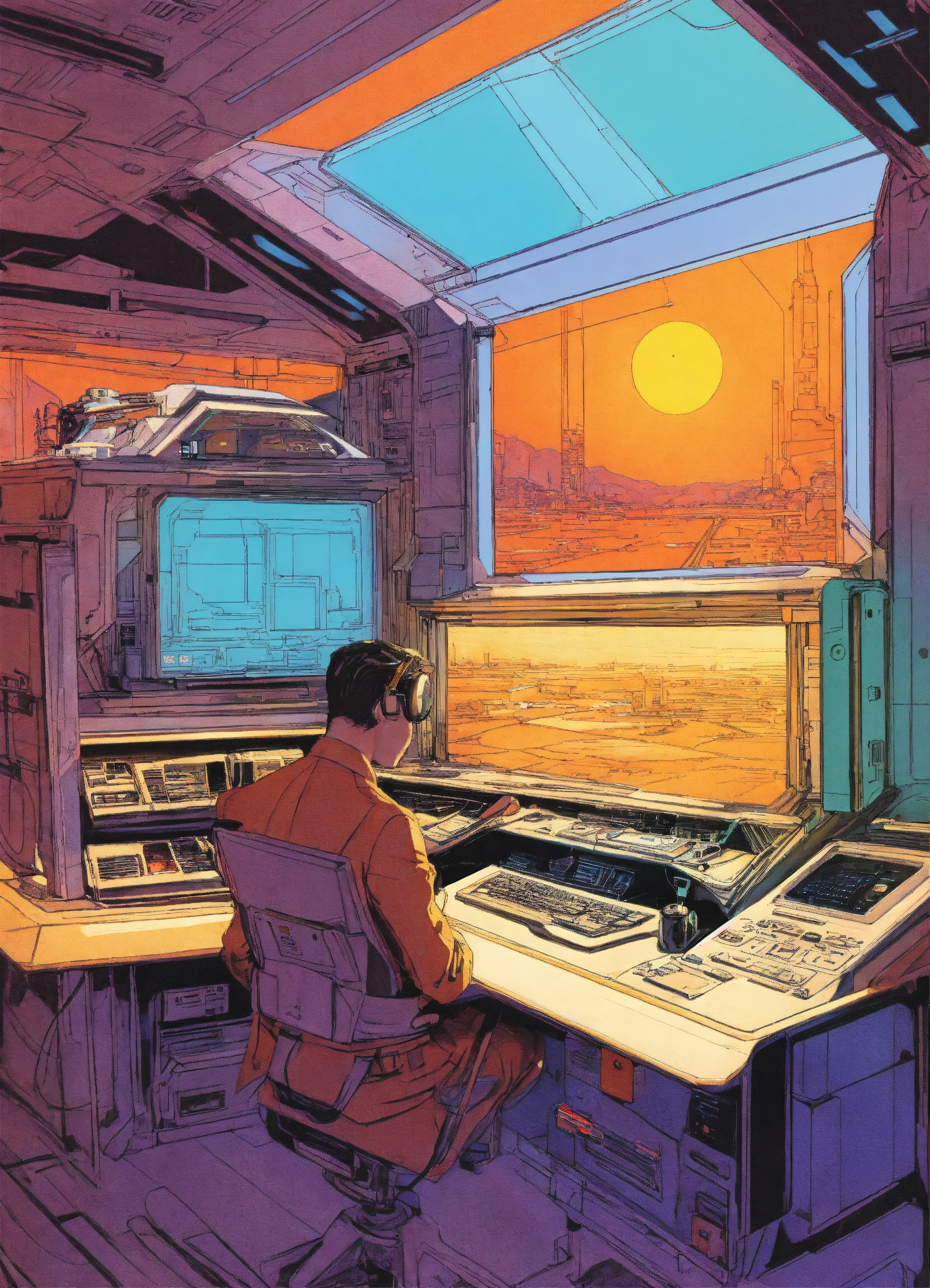 Lexica - A retro futuristic computer designed by Syd Mead, pen ...