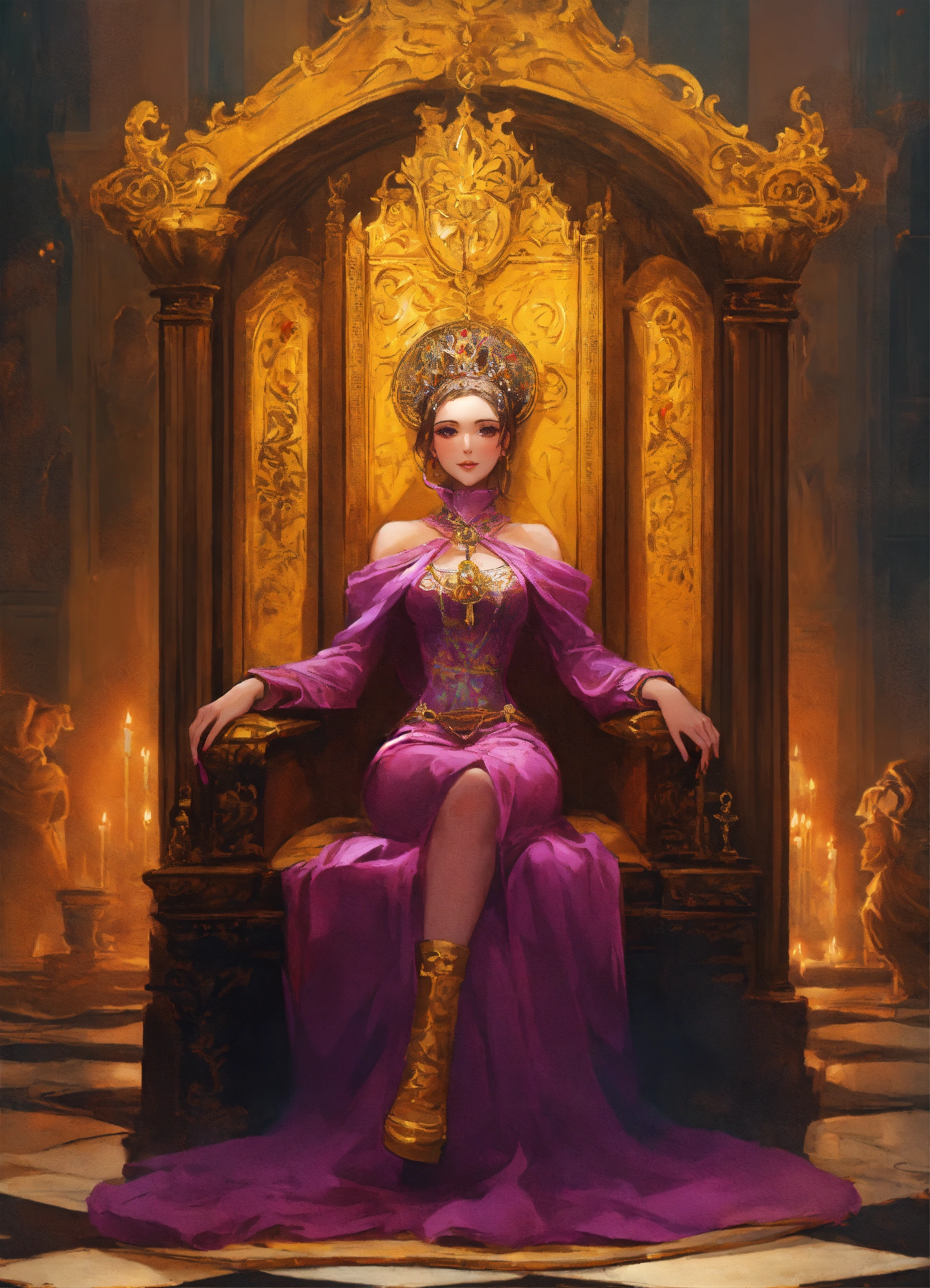 Lexica - A carismatic charming woman sitting on the throne of the deads ...
